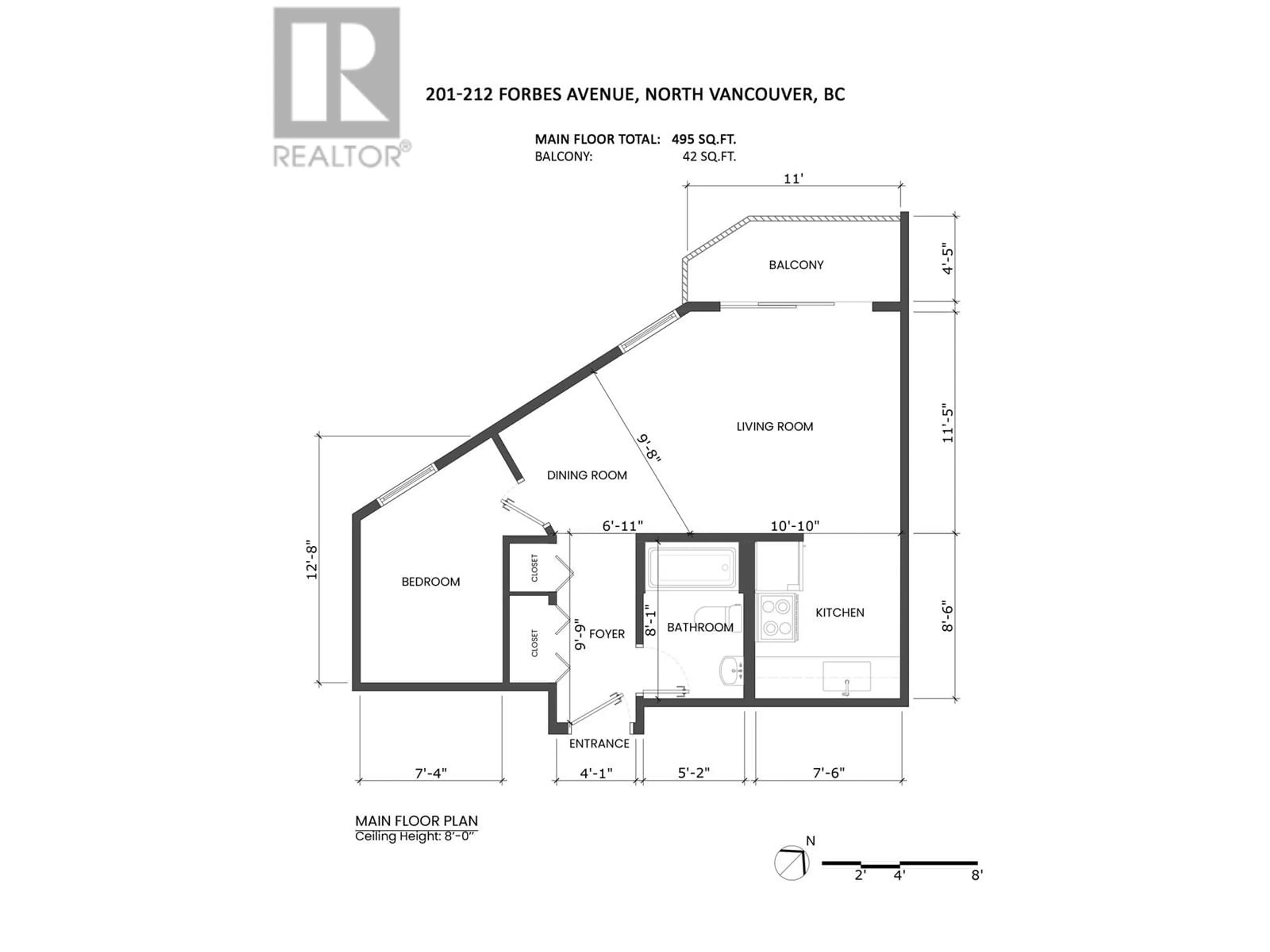 Floor plan for 201 212 FORBES AVENUE, North Vancouver British Columbia V7M3E5