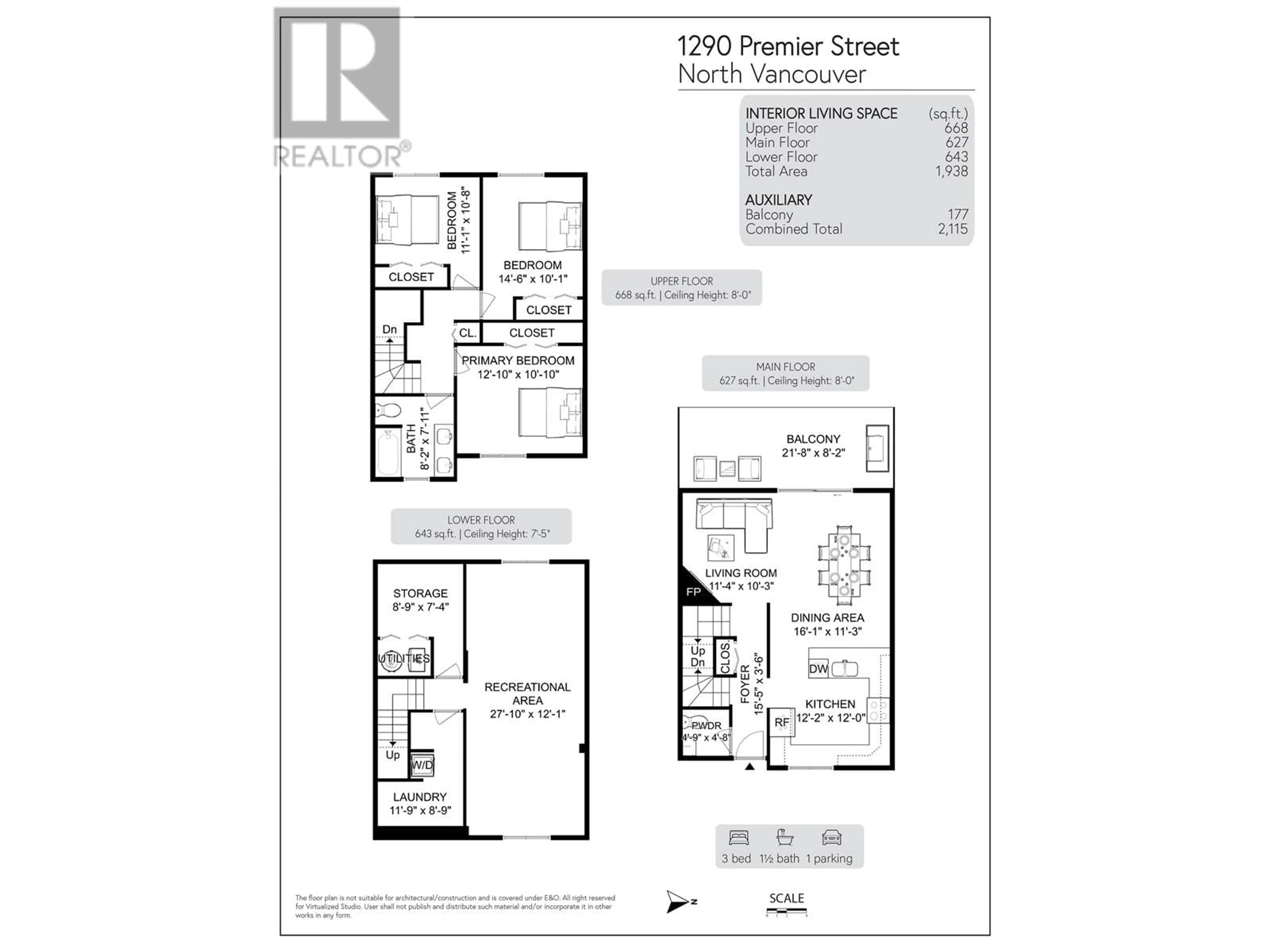 Floor plan for 1290 PREMIER STREET, North Vancouver British Columbia V7J2H4