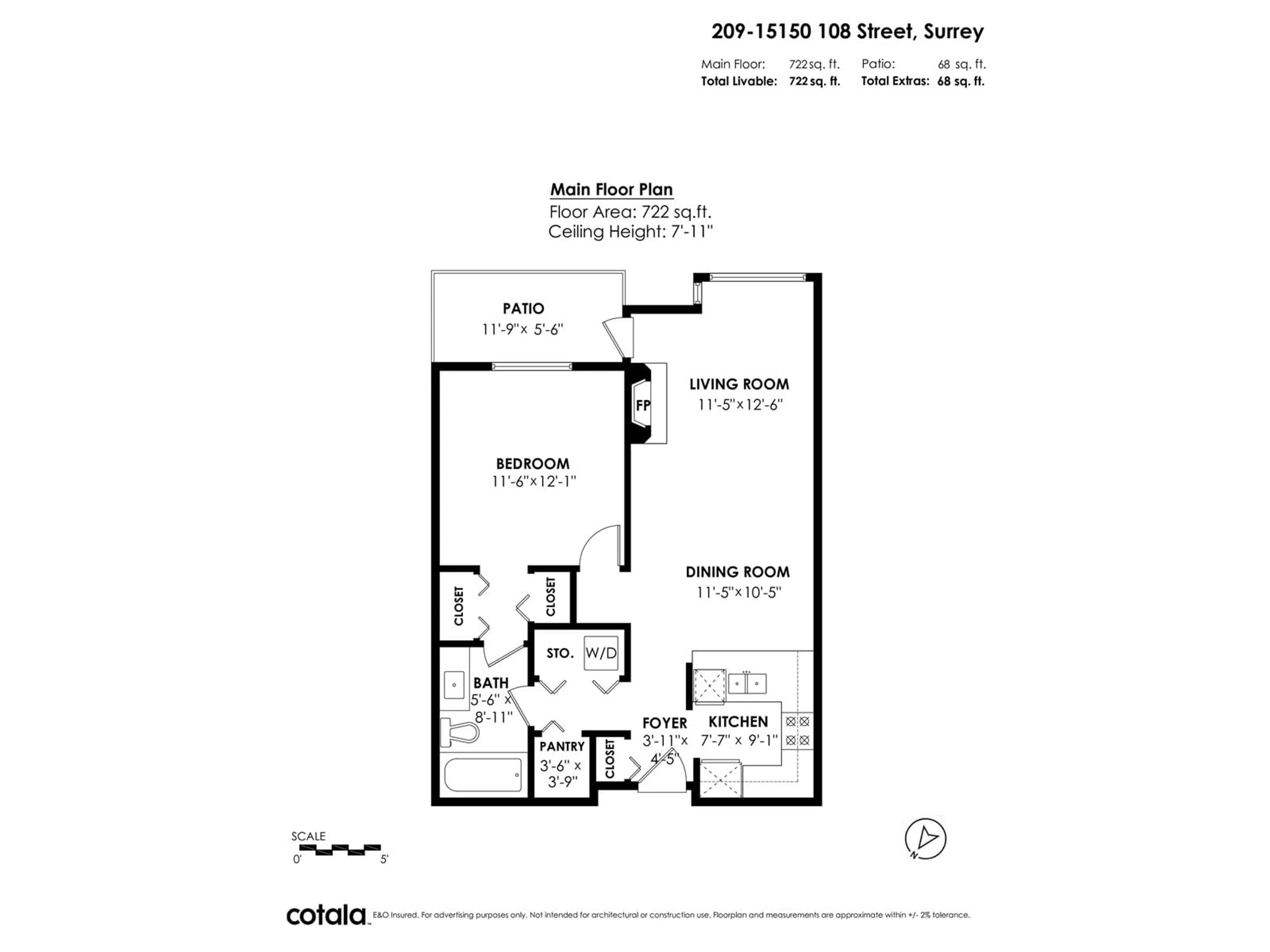 Floor plan for 209 15150 108 AVENUE, Surrey British Columbia V3R0V1