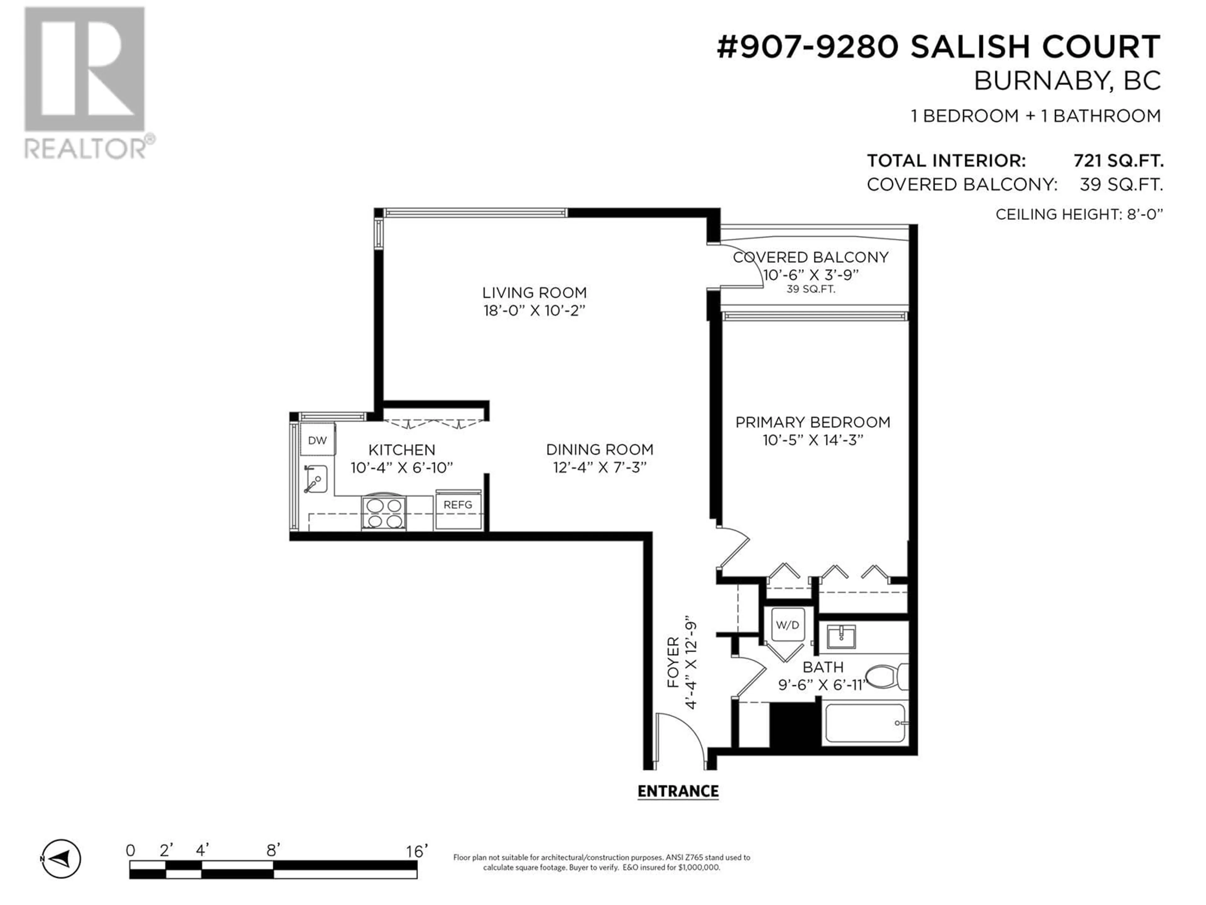 Floor plan for 907 9280 SALISH COURT, Burnaby British Columbia V3J7J8