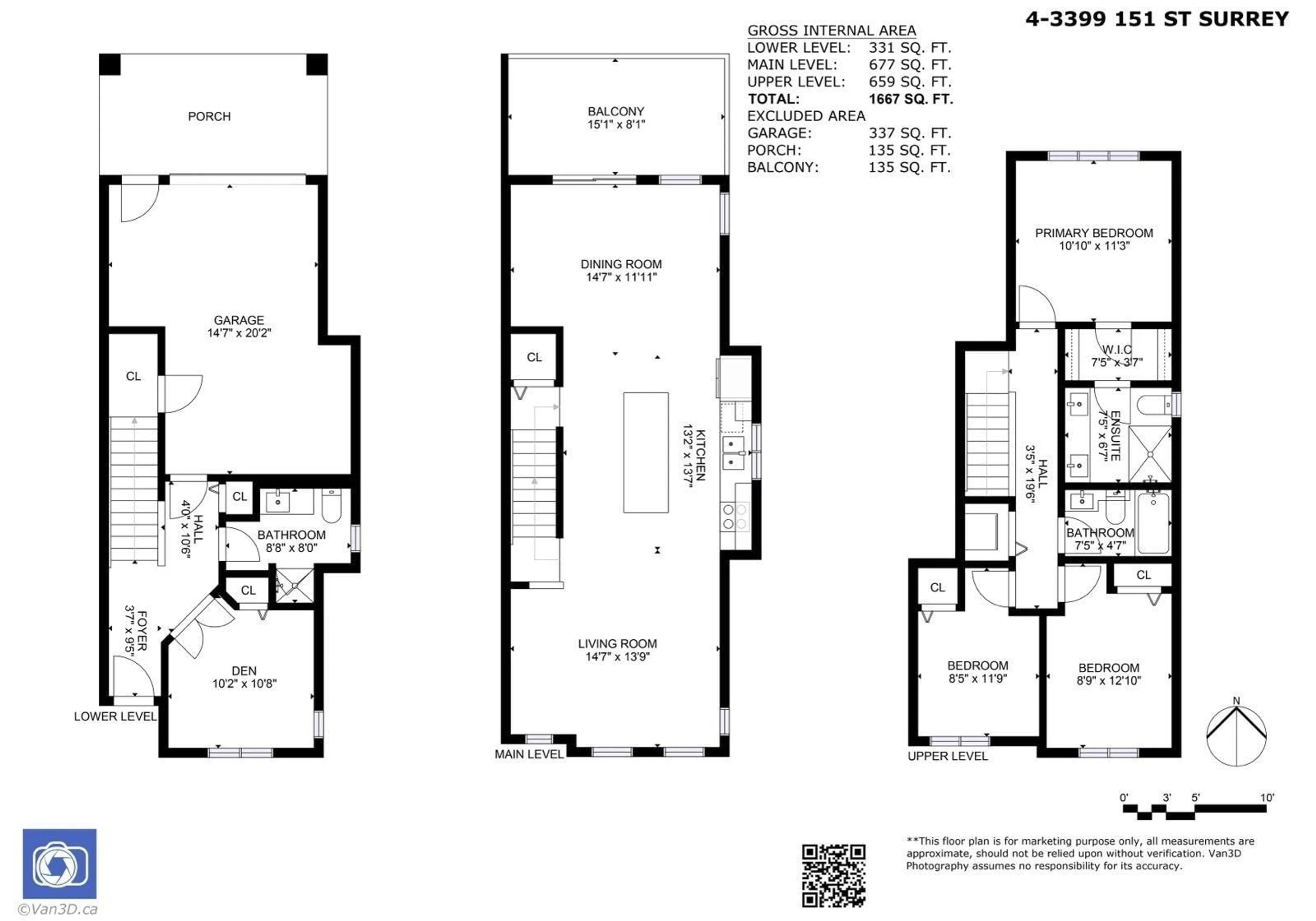 Floor plan for 4 - 3399 151, Surrey British Columbia V3Z0L3