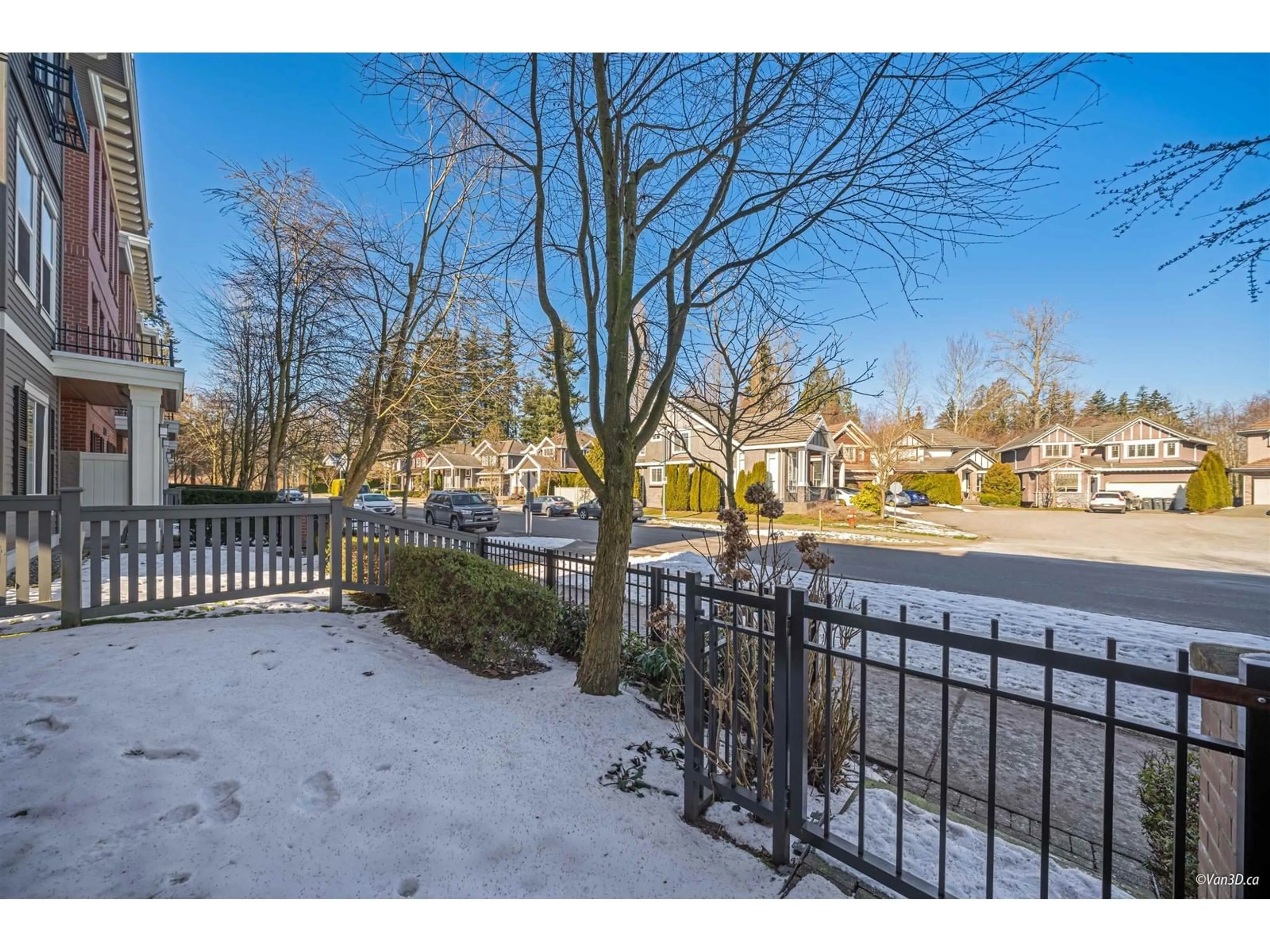 A pic from outside/outdoor area/front of a property/back of a property/a pic from drone, street for 4 3399 151 STREET, Surrey British Columbia V3Z0L3