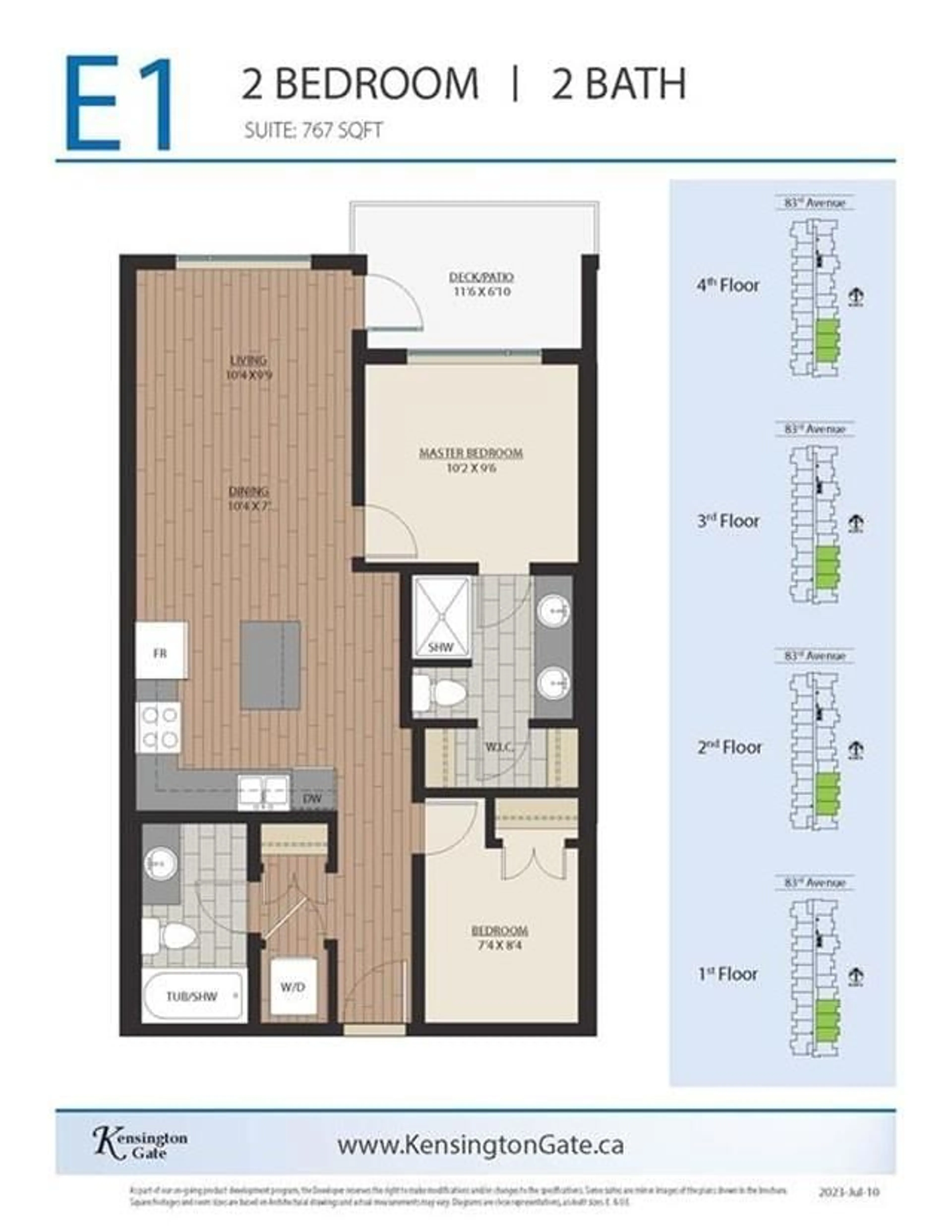 Floor plan for 405 20932 83 AVENUE, Langley British Columbia V2Y2C4