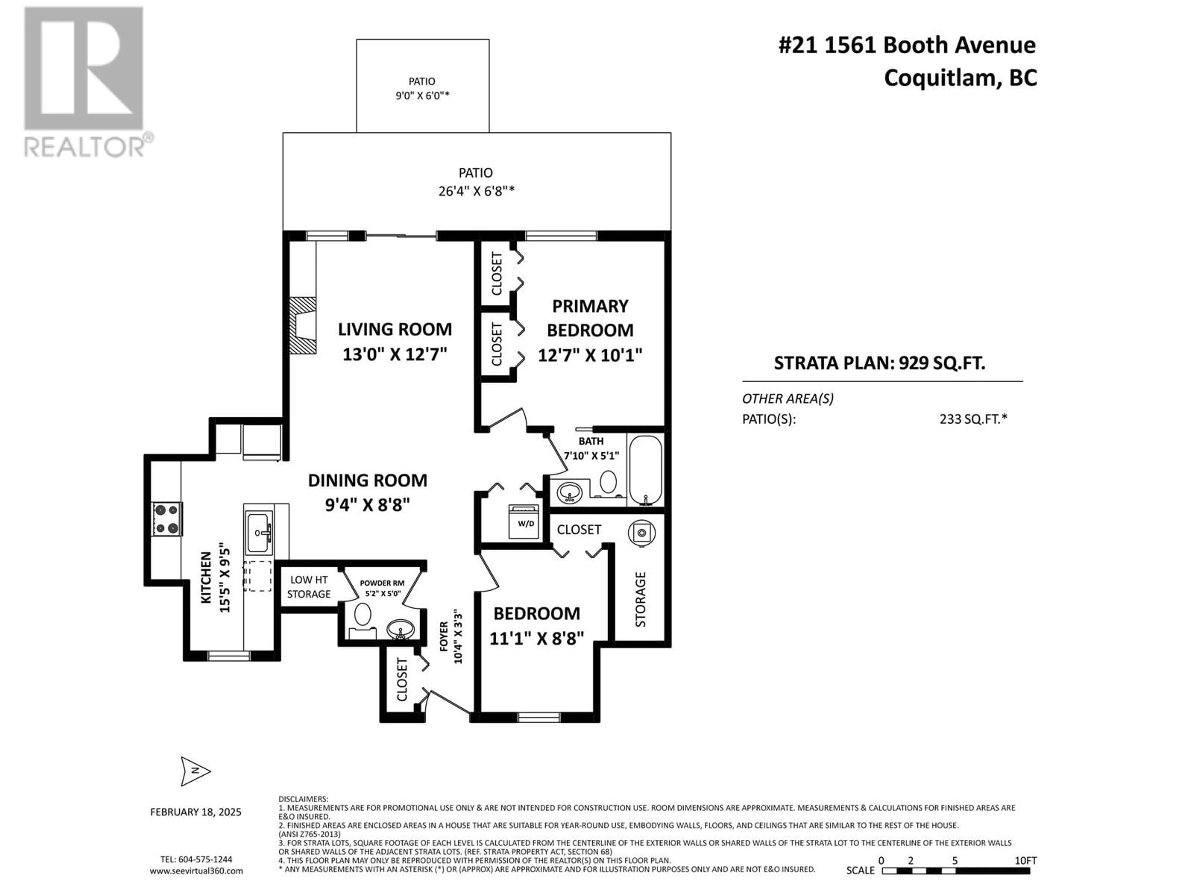 Floor plan for 21 1561 BOOTH AVENUE, Coquitlam British Columbia V3K6Z9