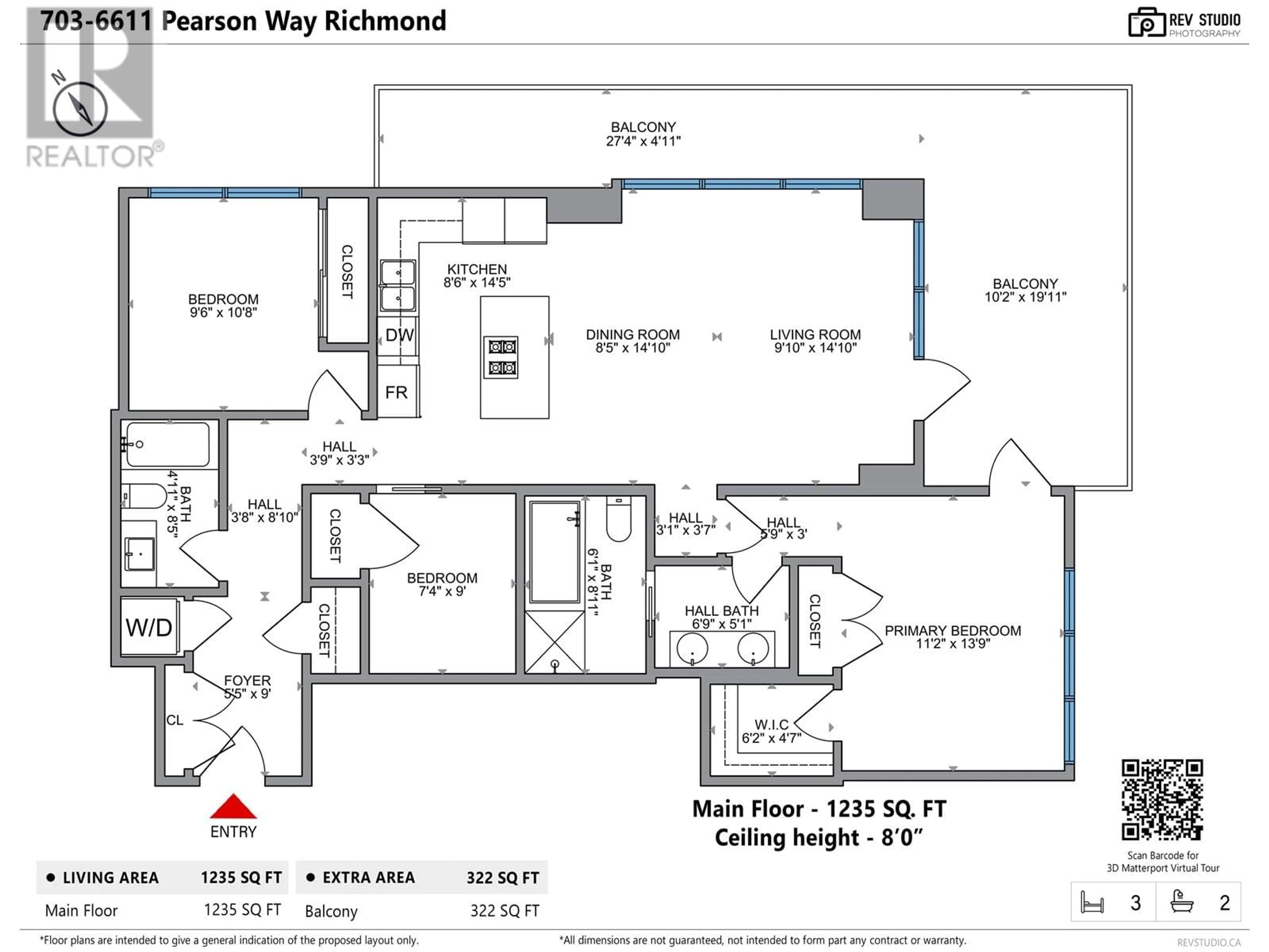 Floor plan for 703 - 6611 PEARSON WAY, Richmond British Columbia V7C0C3