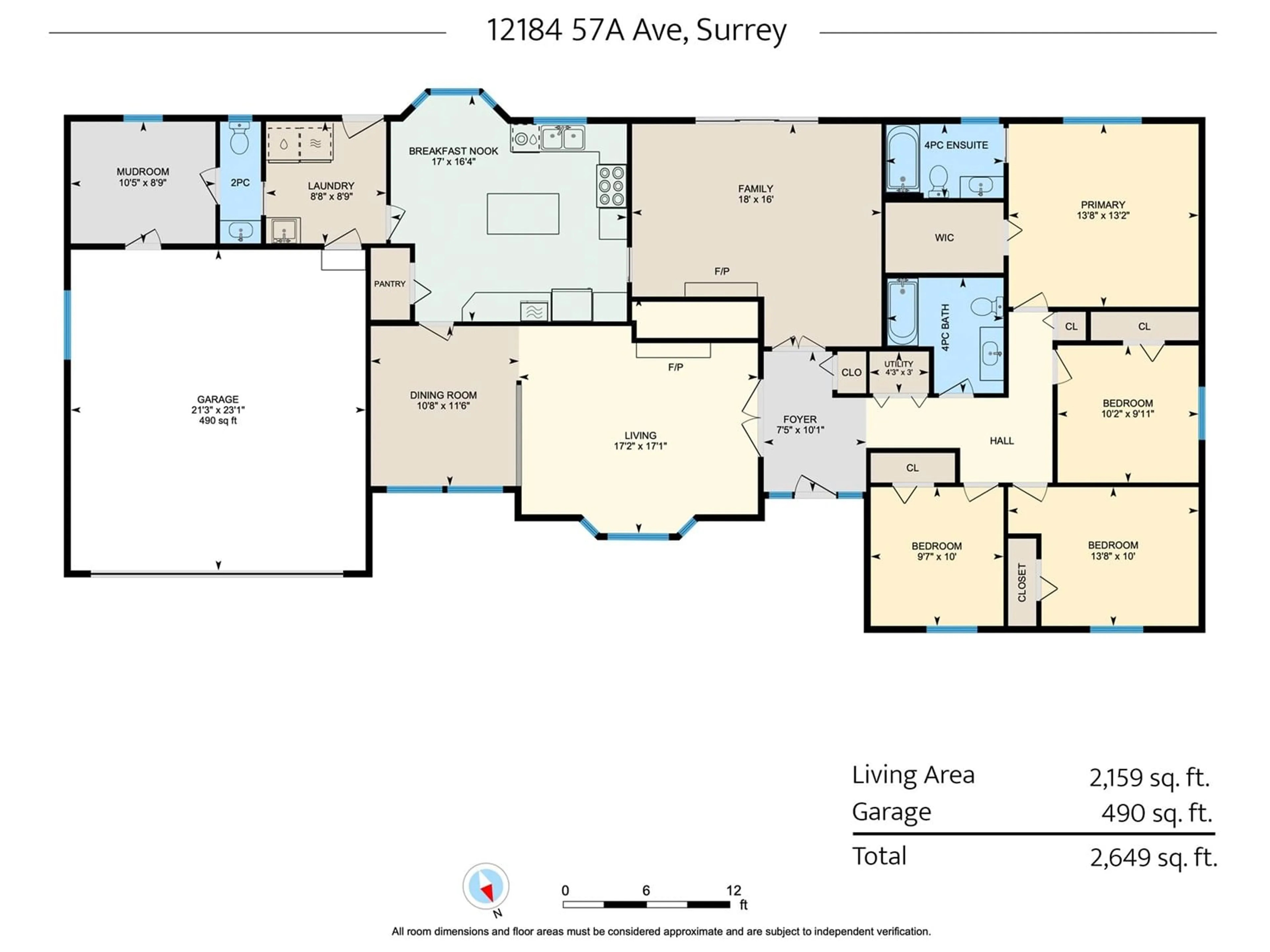 Floor plan for 12184 57A AVENUE, Surrey British Columbia V3X2S3