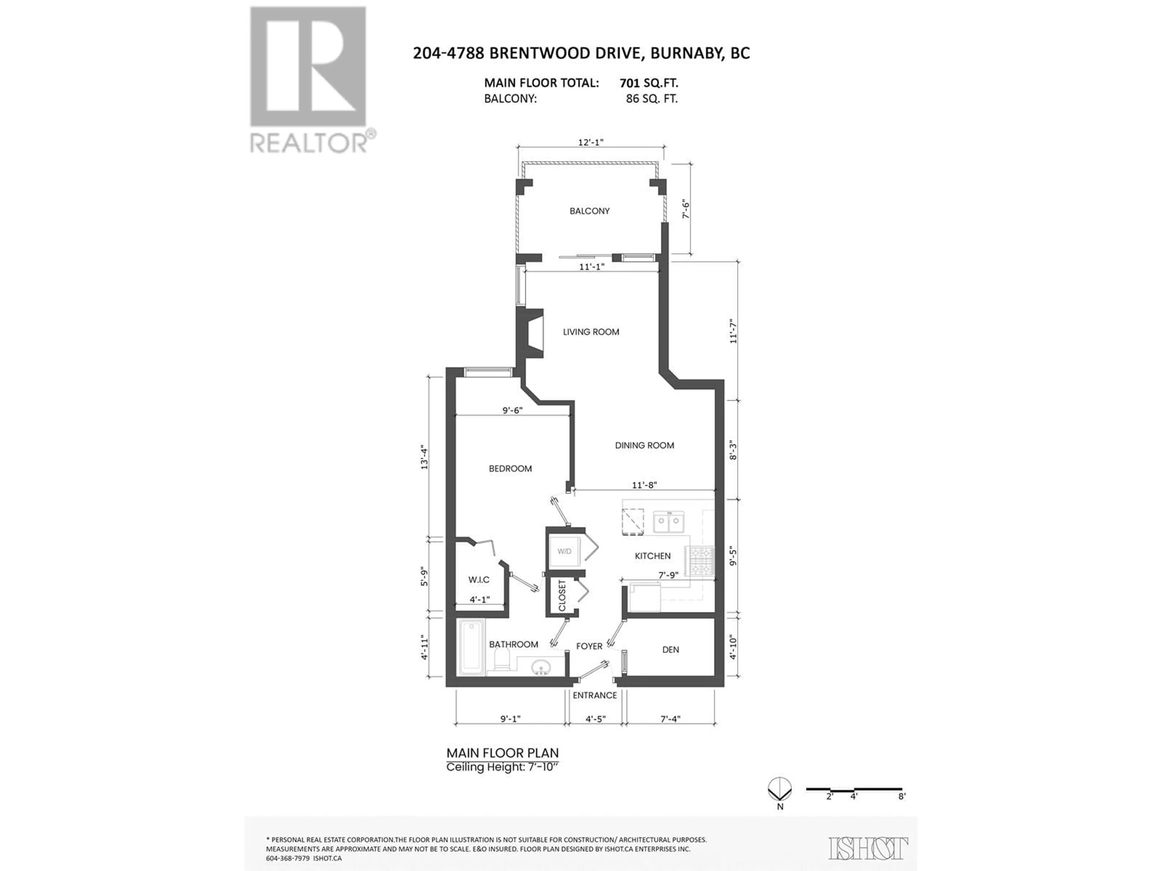 Floor plan for 204 4788 BRENTWOOD DRIVE, Burnaby British Columbia V5C0C5