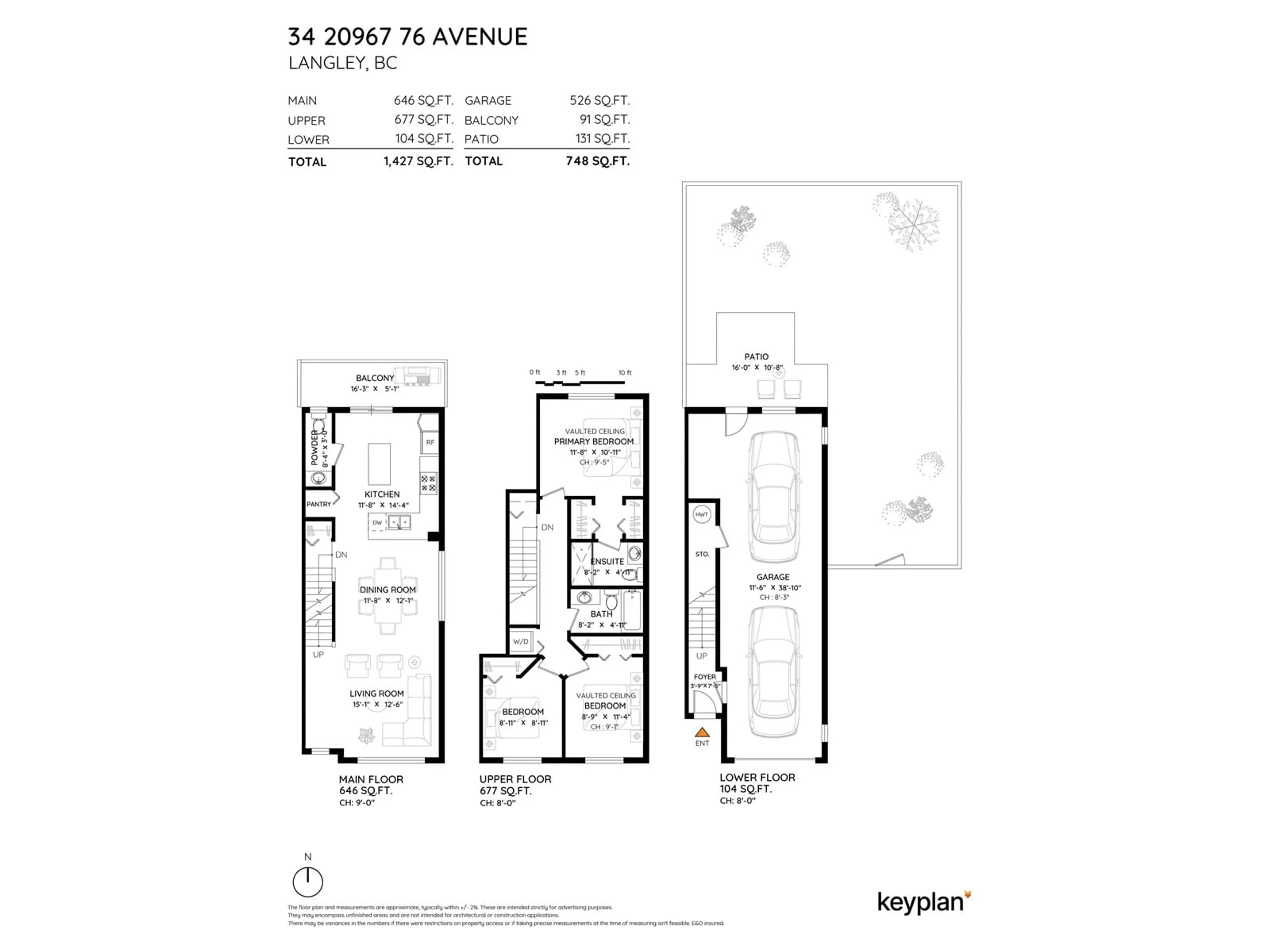 Floor plan for 34 20967 76 AVENUE, Langley British Columbia V2Y0L9