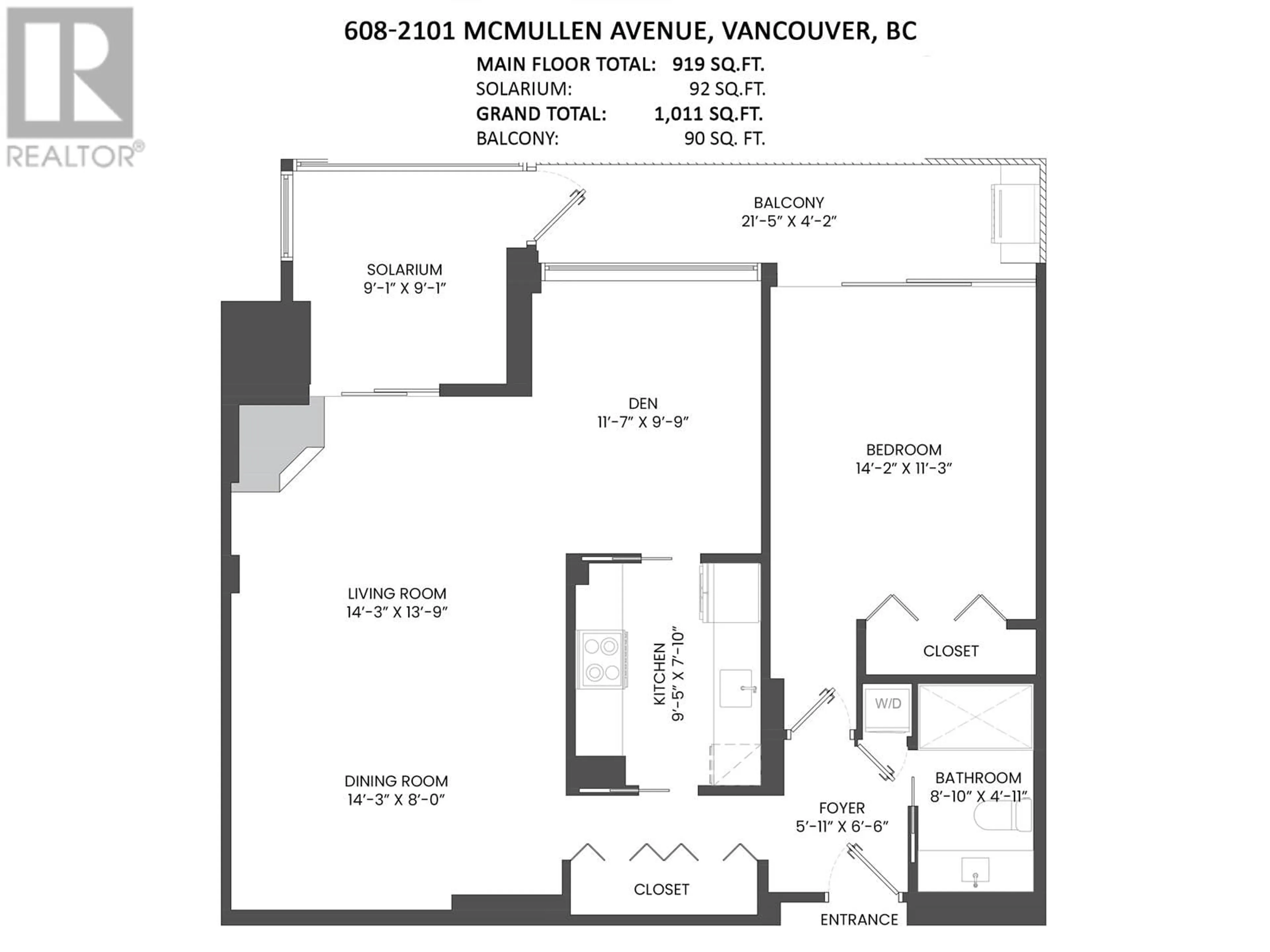 Floor plan for 608 2101 MCMULLEN AVENUE, Vancouver British Columbia V6L3B4