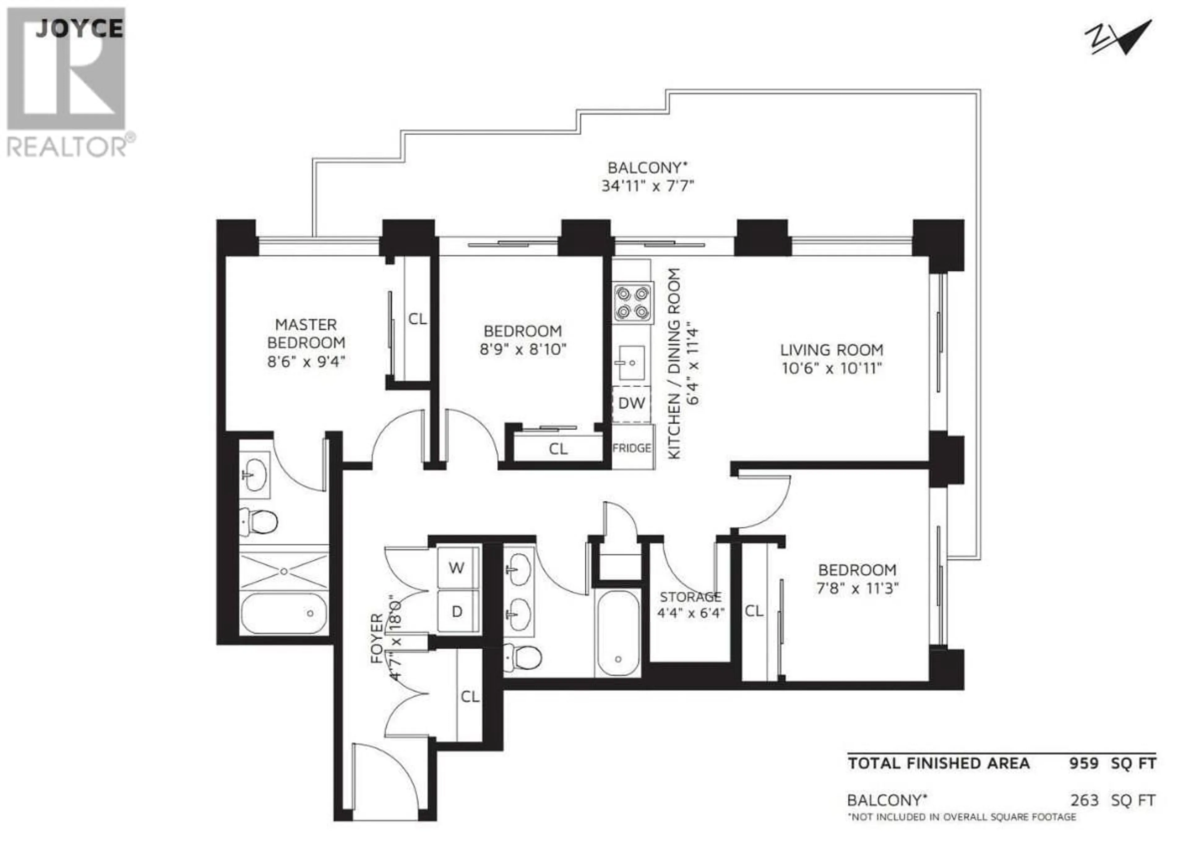 Floor plan for 1401 5058 JOYCE STREET, Vancouver British Columbia V5R0J9