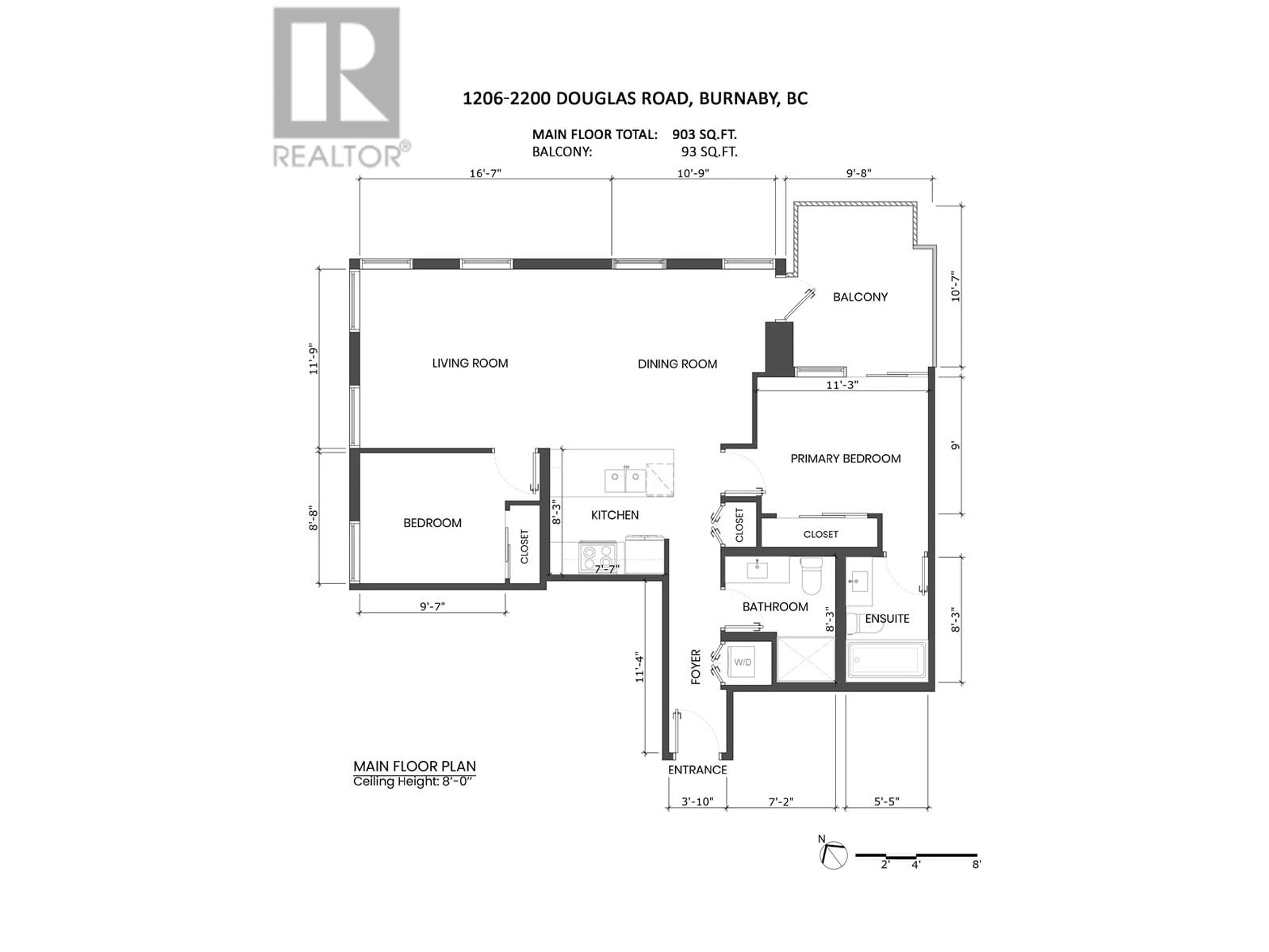 Floor plan for 1206 2200 DOUGLAS ROAD, Burnaby British Columbia V5C0G8