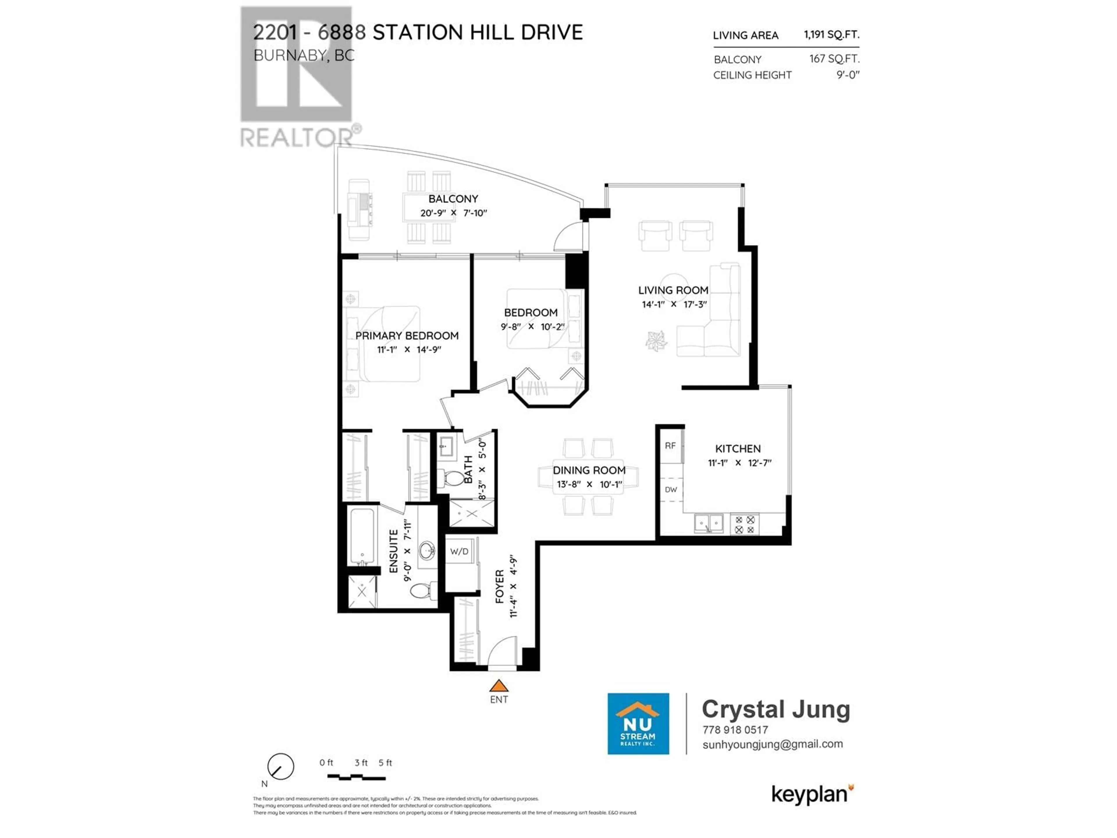 Floor plan for 2201 6888 STATION HILL DRIVE, Burnaby British Columbia V3N4X5