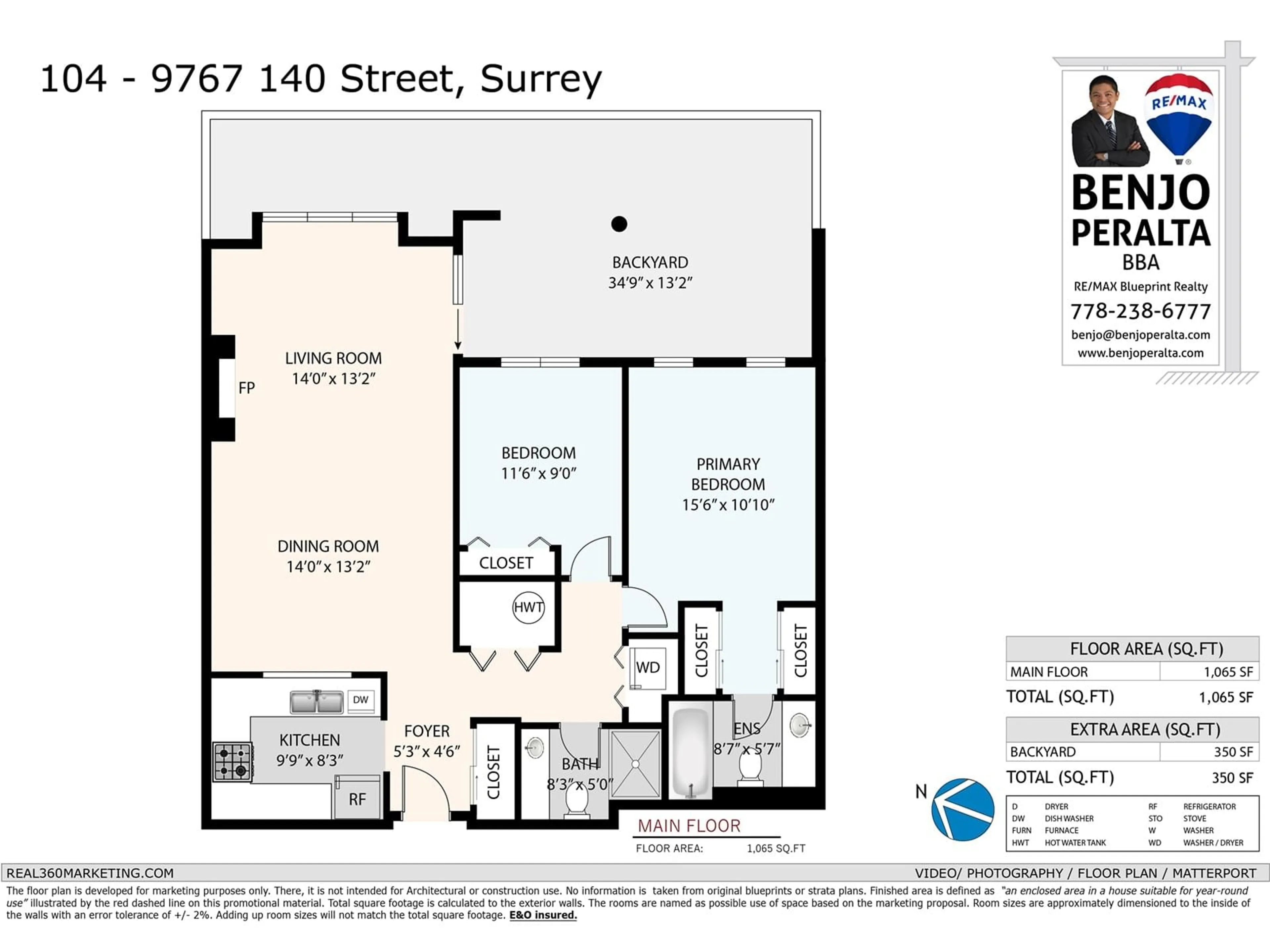 Floor plan for 104 9767 140 STREET, Surrey British Columbia V3T5S4