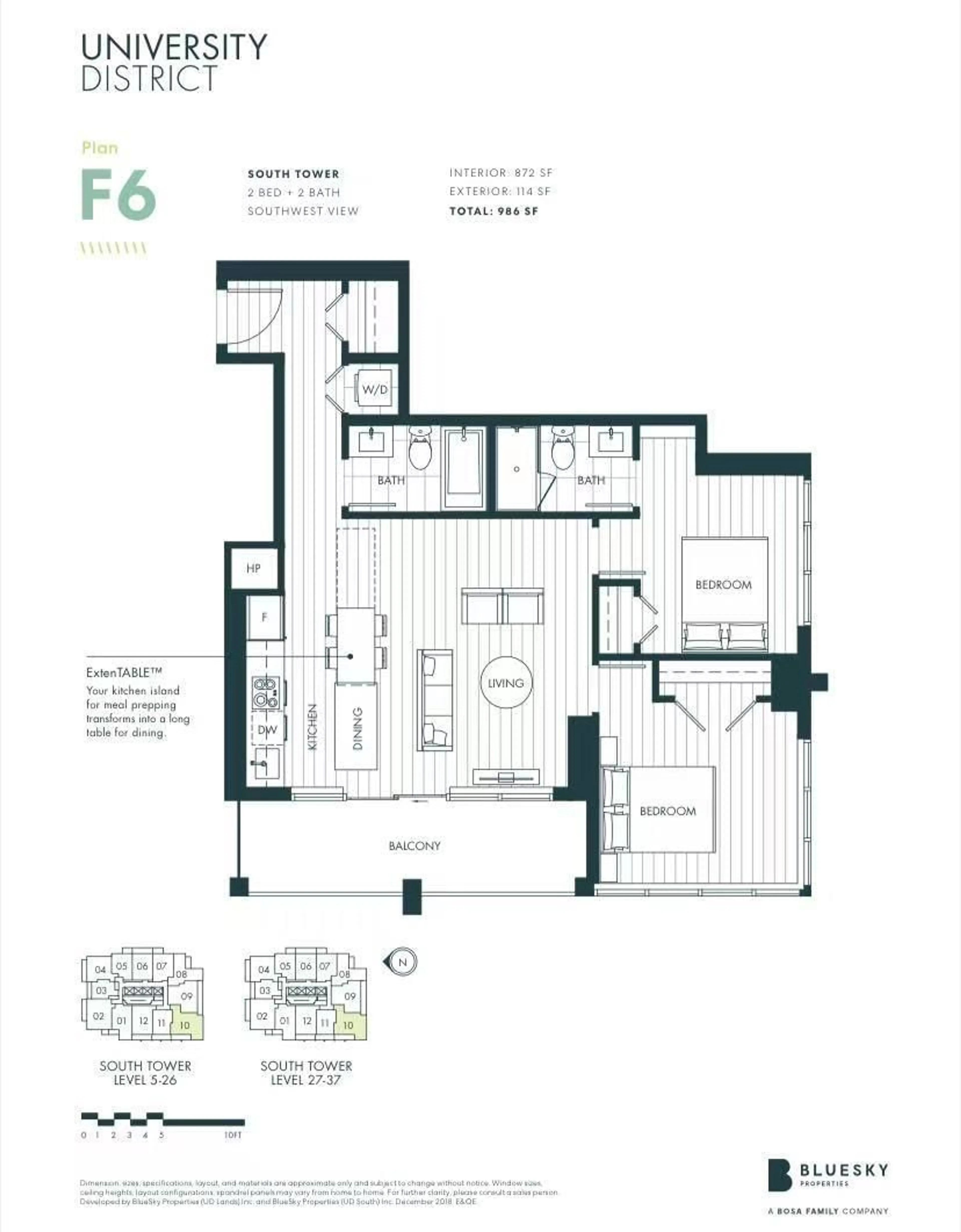 Floor plan for 710 - 10448 UNIVERSITY, Surrey British Columbia V3T0S7