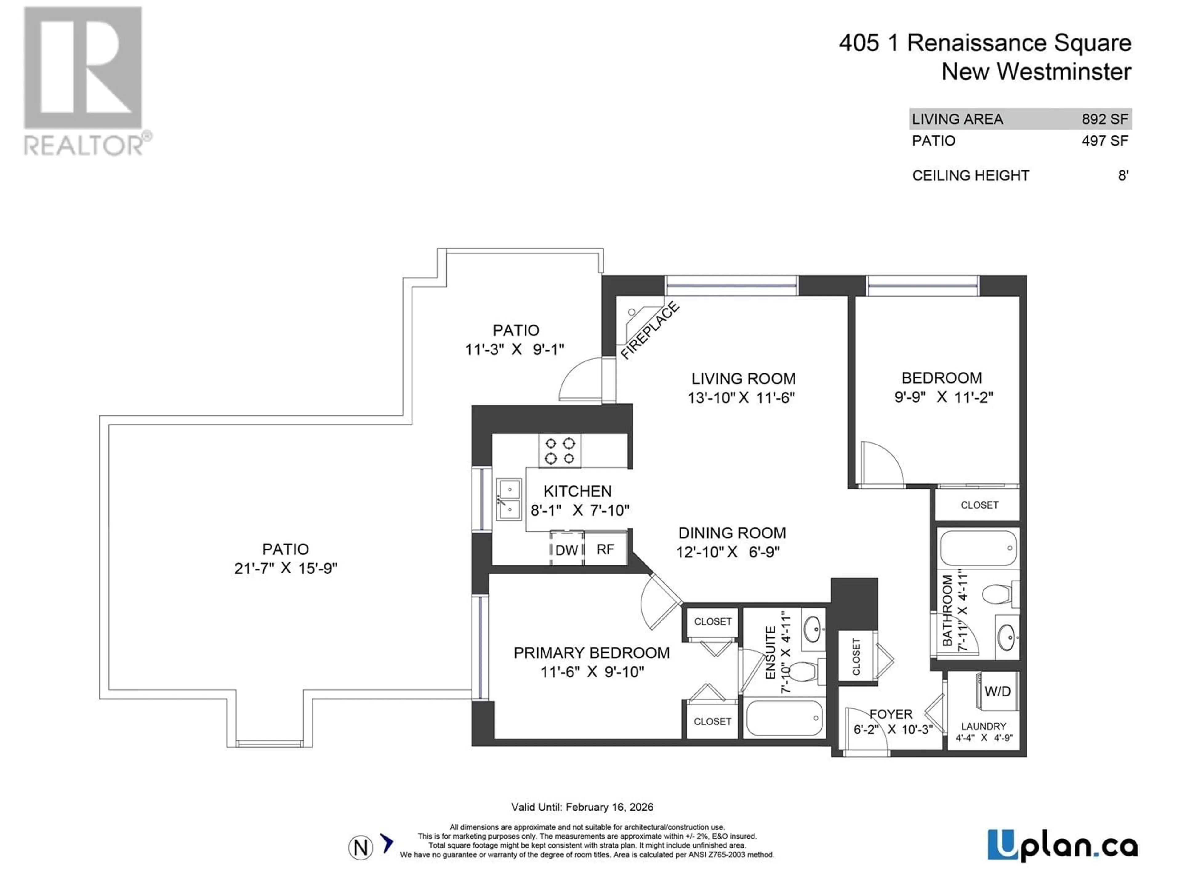 Floor plan for 405 - 1 RENAISSANCE SQUARE, New Westminster British Columbia V3M0B6