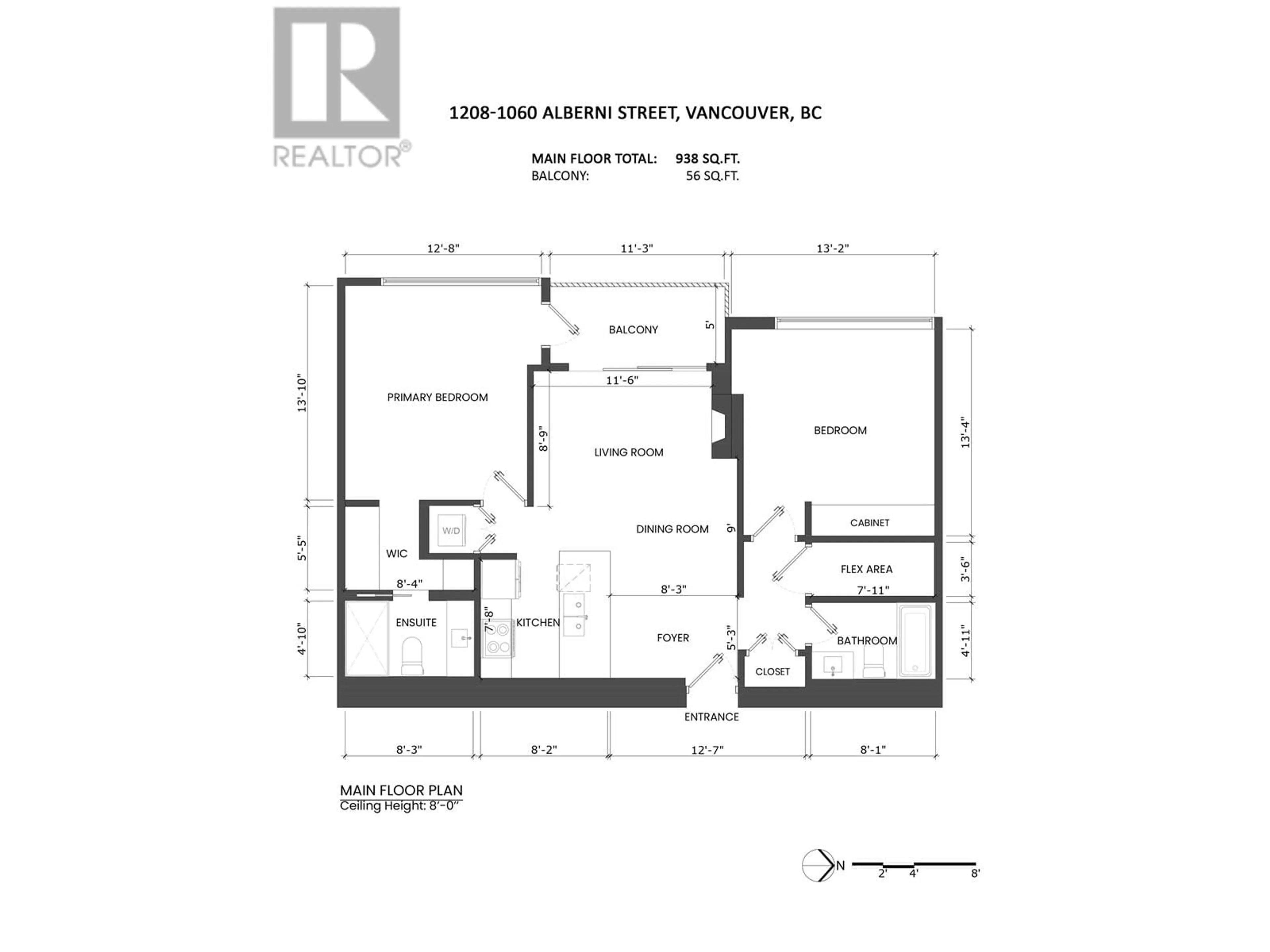 Floor plan for 1208 1060 ALBERNI STREET, Vancouver British Columbia V6E4K2