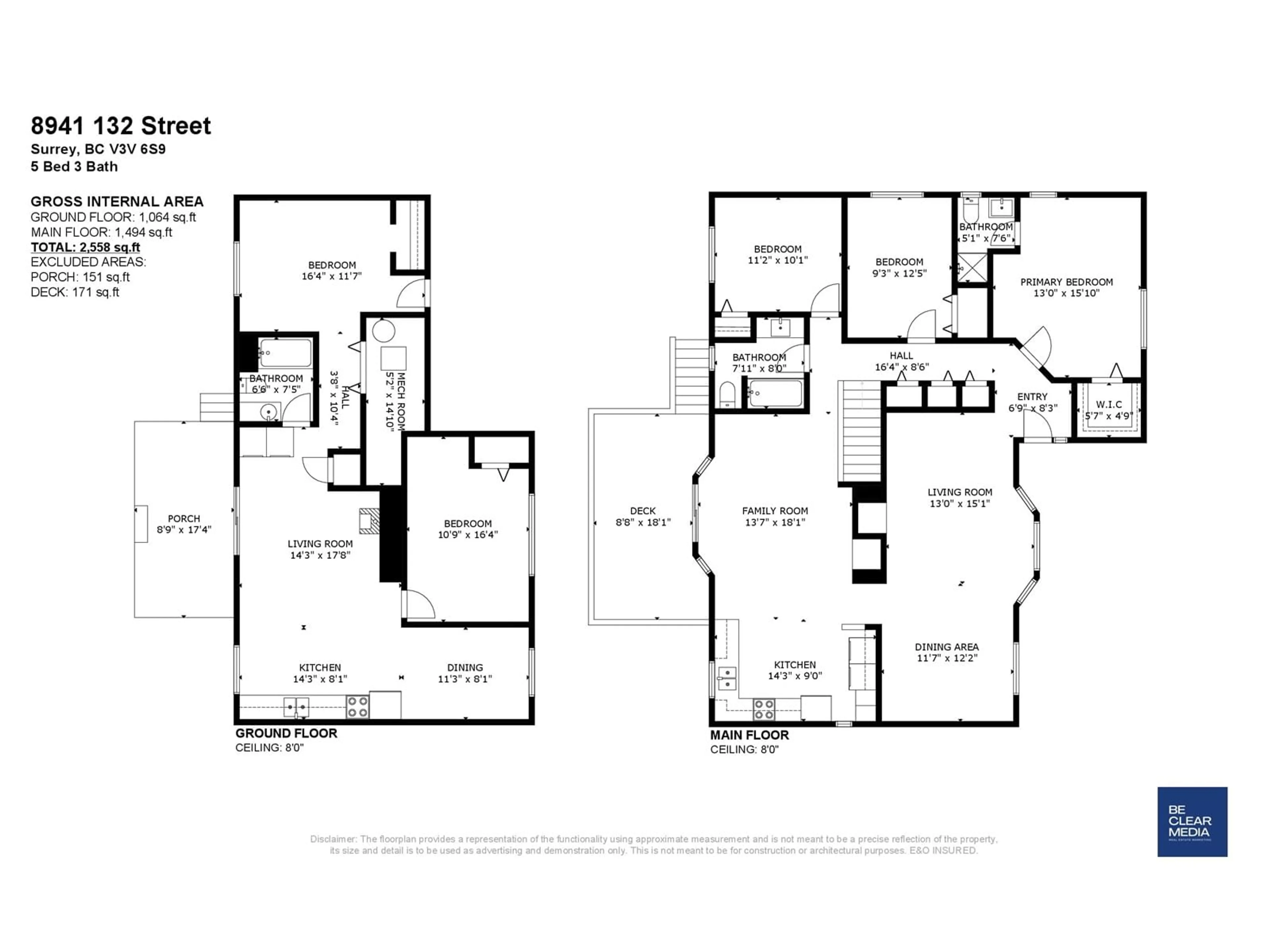 Floor plan for 8941 132, Surrey British Columbia V3V6S9