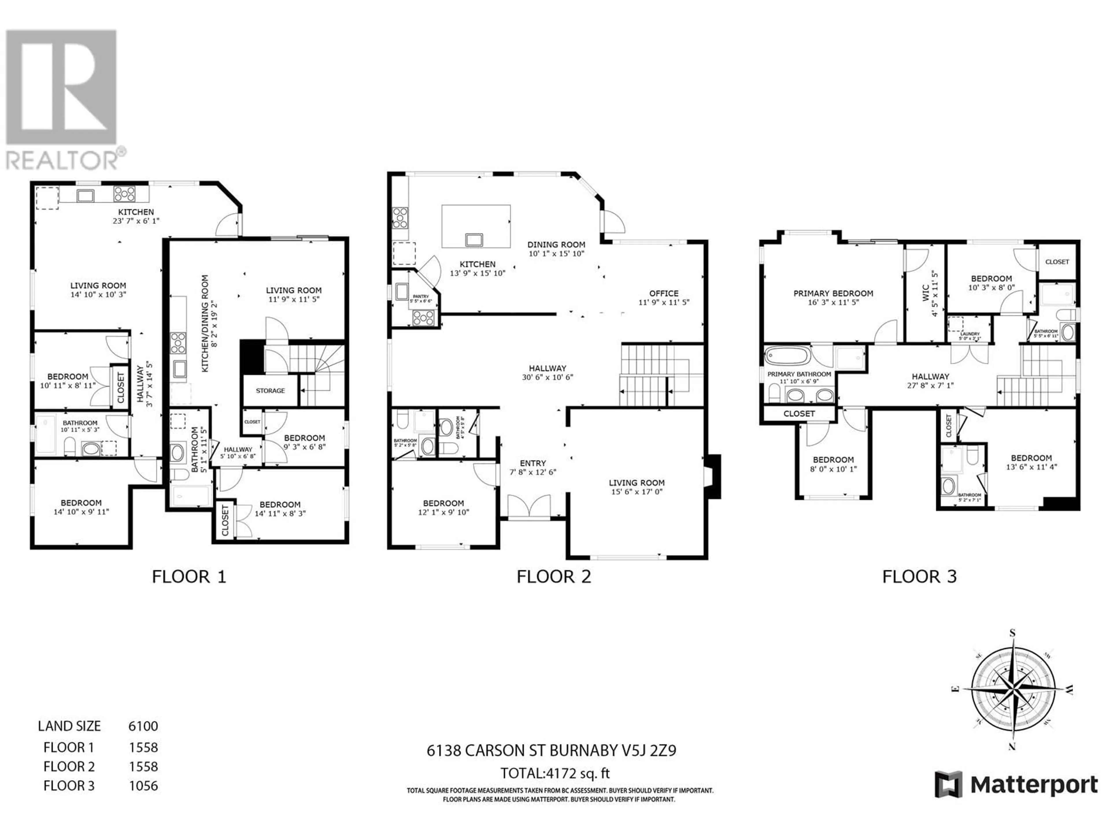Floor plan for 6138 CARSON STREET, Burnaby British Columbia V5J2Z9