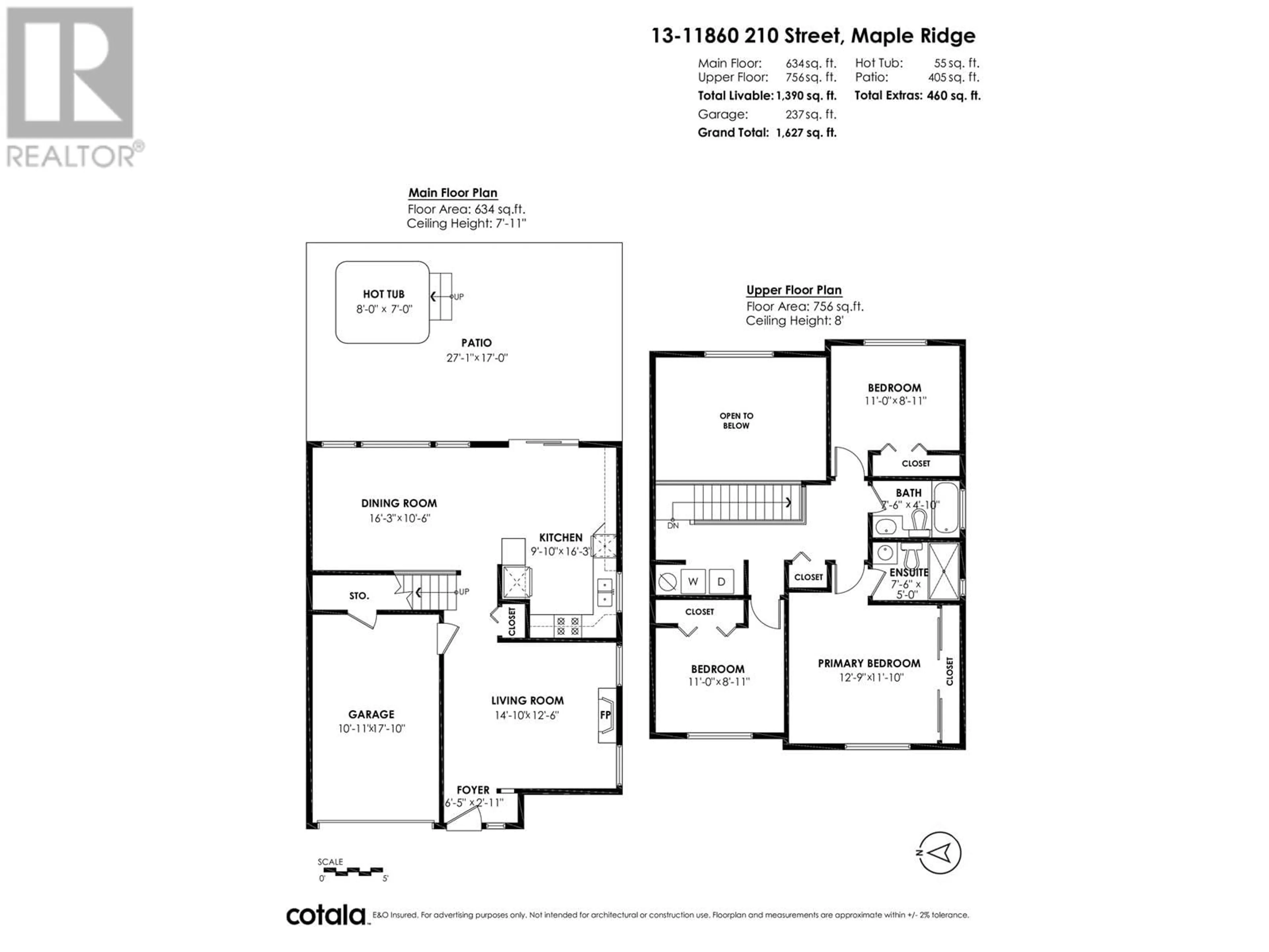 Floor plan for 13 11860 210 STREET, Maple Ridge British Columbia V2X8A3