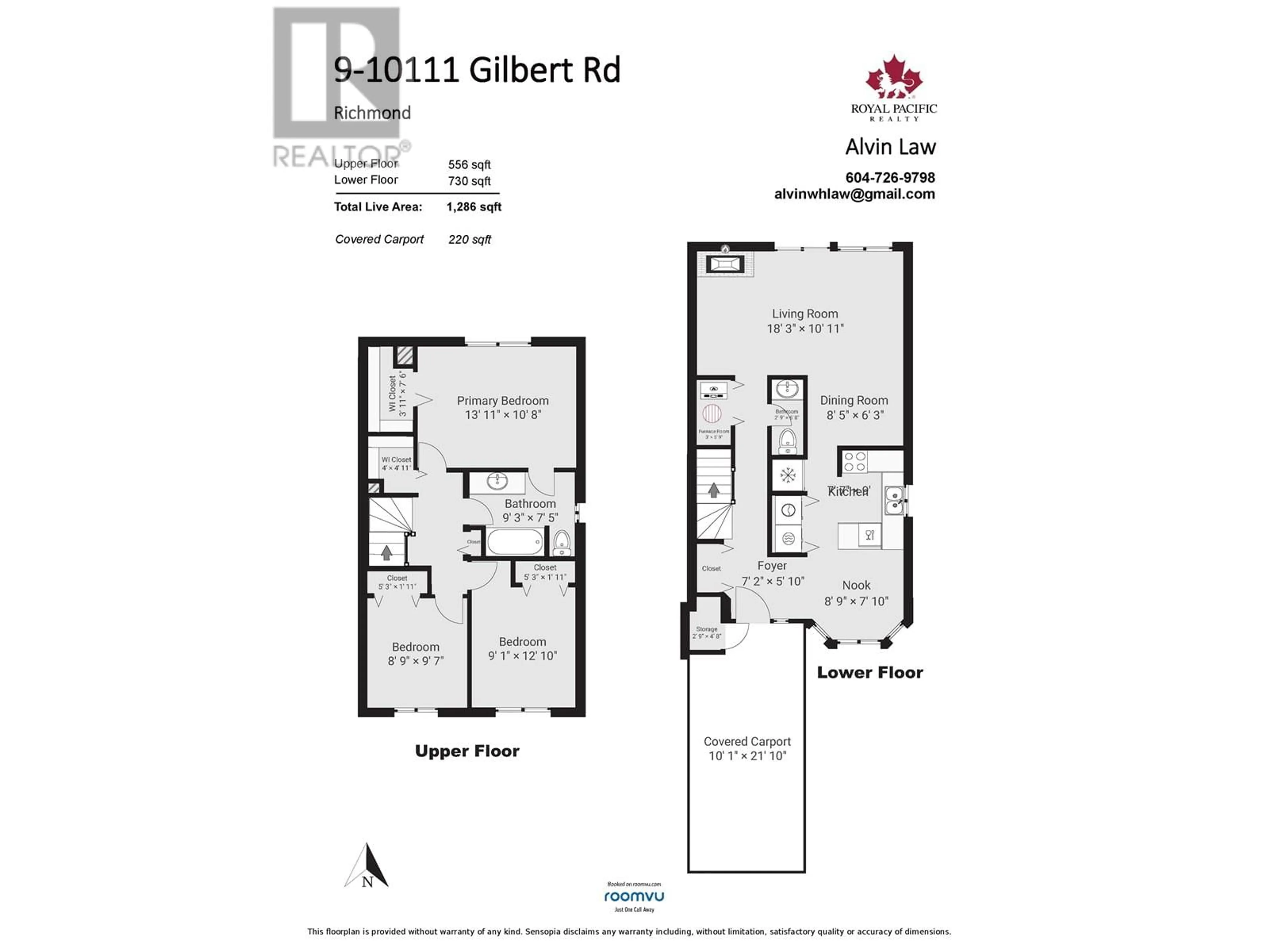 Floor plan for 9 10111 GILBERT ROAD, Richmond British Columbia V7E2H2