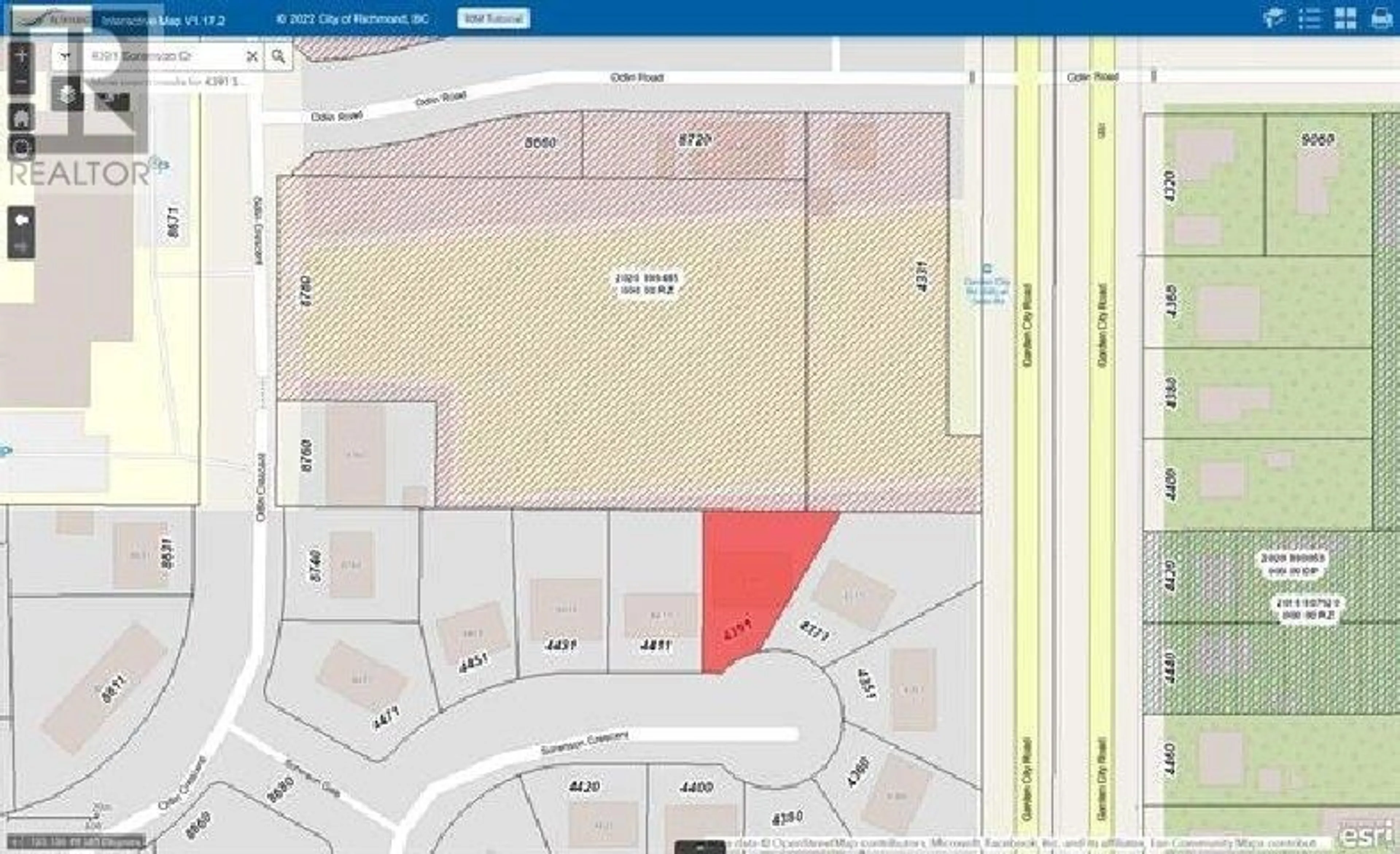 Picture of a map for 4391 SORENSON CRESCENT, Richmond British Columbia V6X2V6