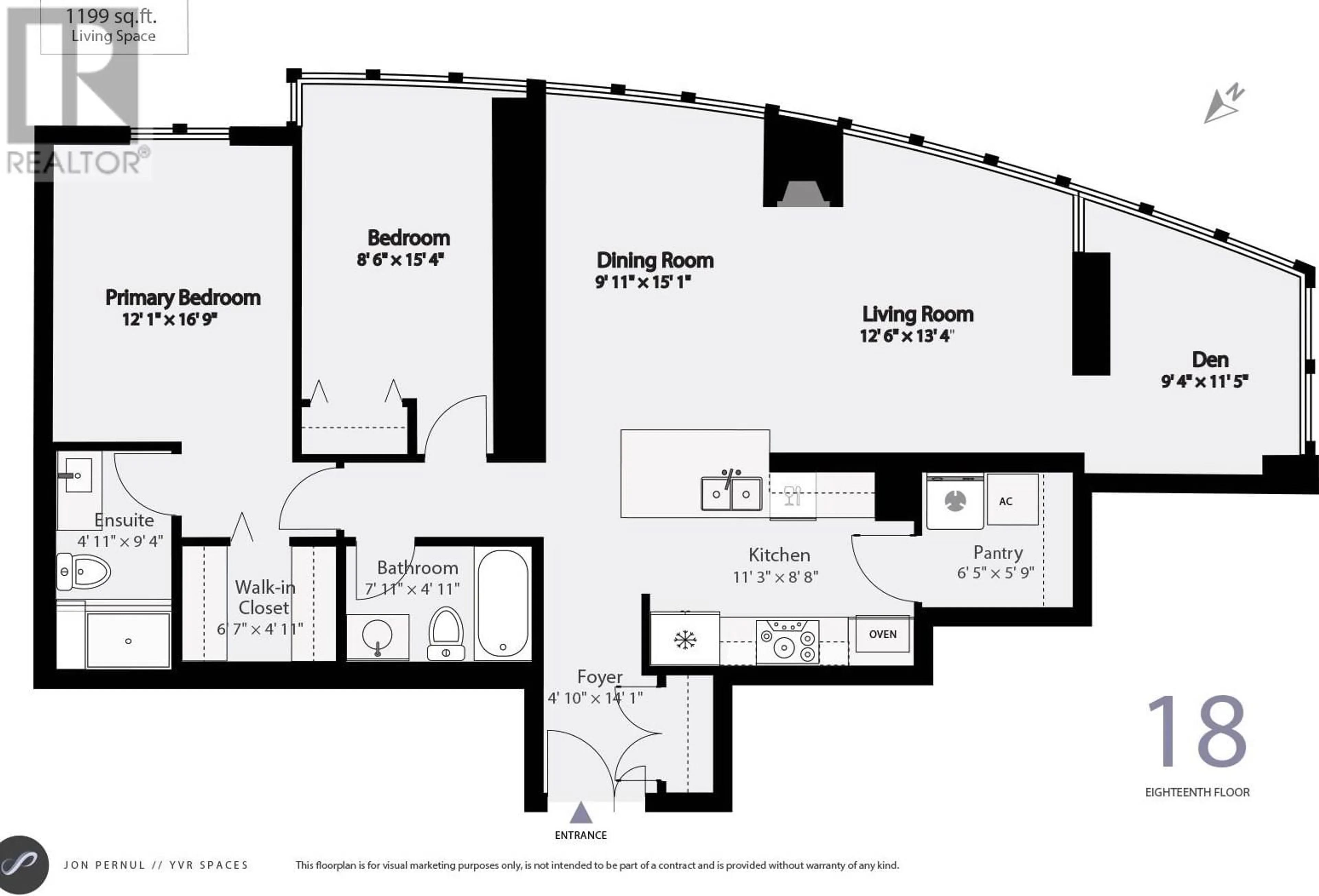 Floor plan for 18A - 139 DRAKE STREET, Vancouver British Columbia V6Z2T8