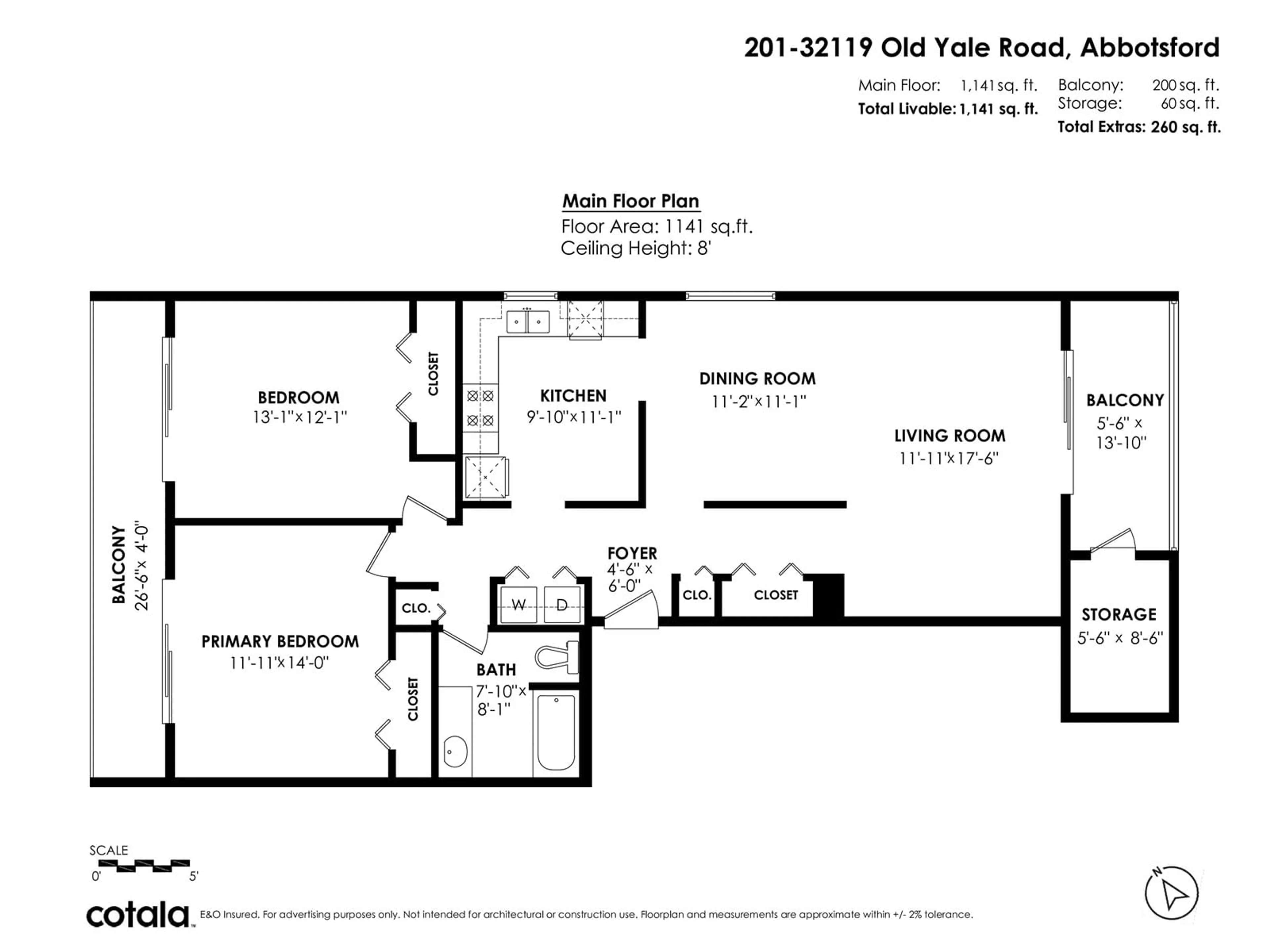 Floor plan for 201 - 32119 OLD YALE, Abbotsford British Columbia V2T2C8