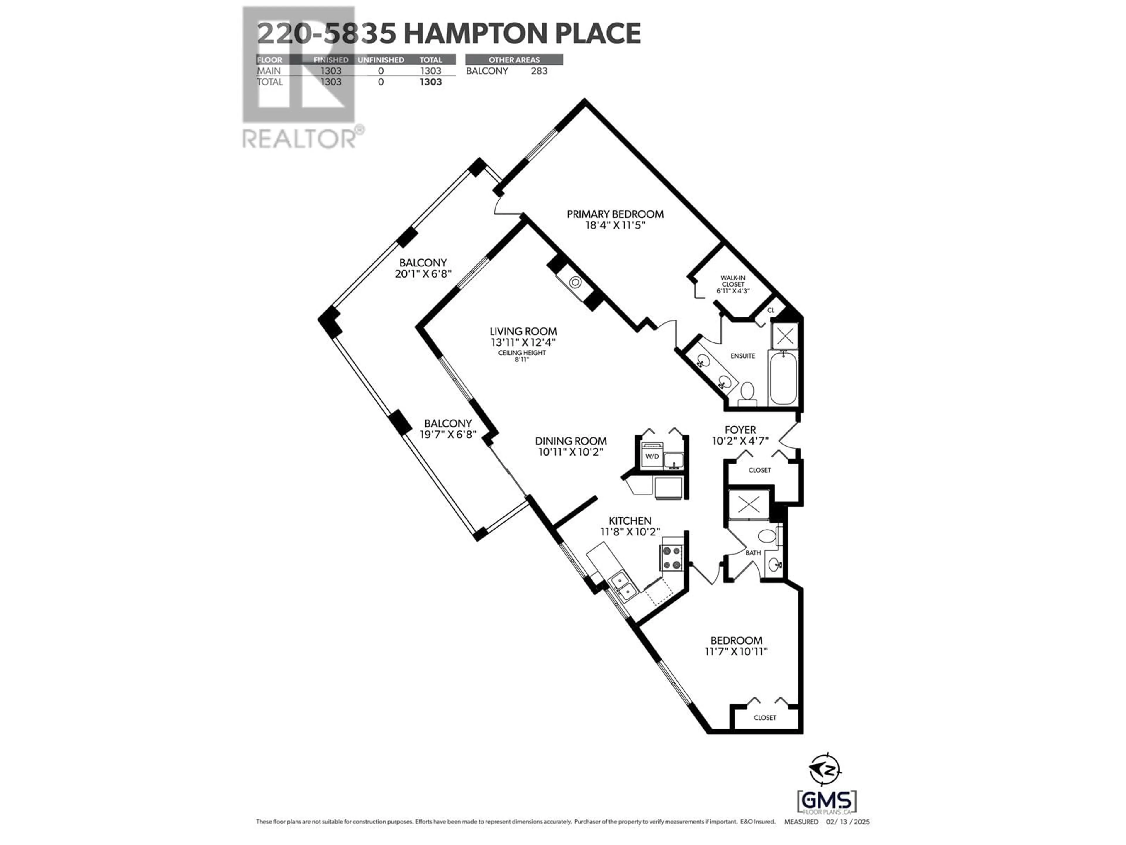 Floor plan for 220 5835 HAMPTON PLACE, Vancouver British Columbia V6T2G2