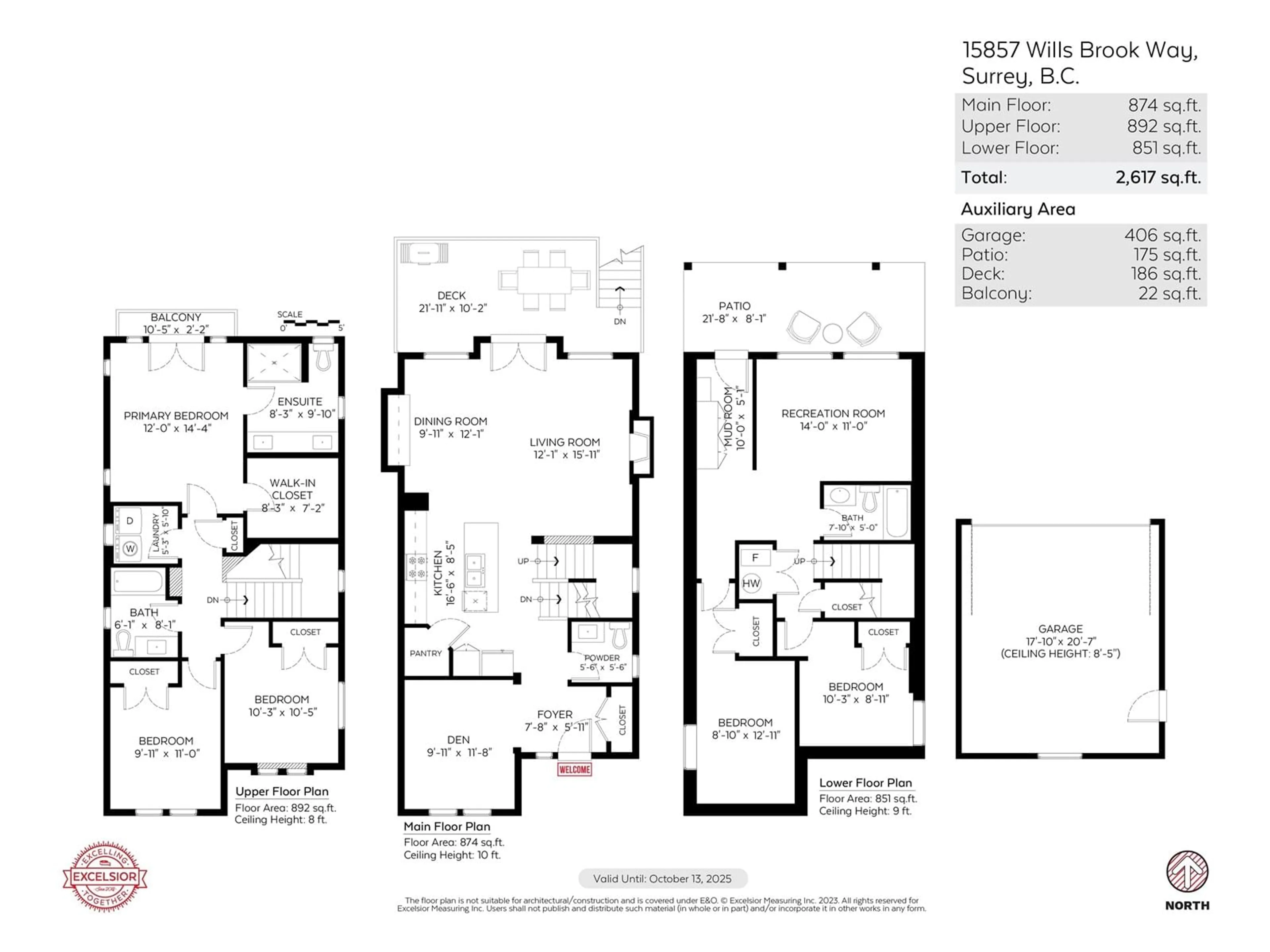 Floor plan for 15857 WILLS BROOK WAY, Surrey British Columbia V3Z0N4