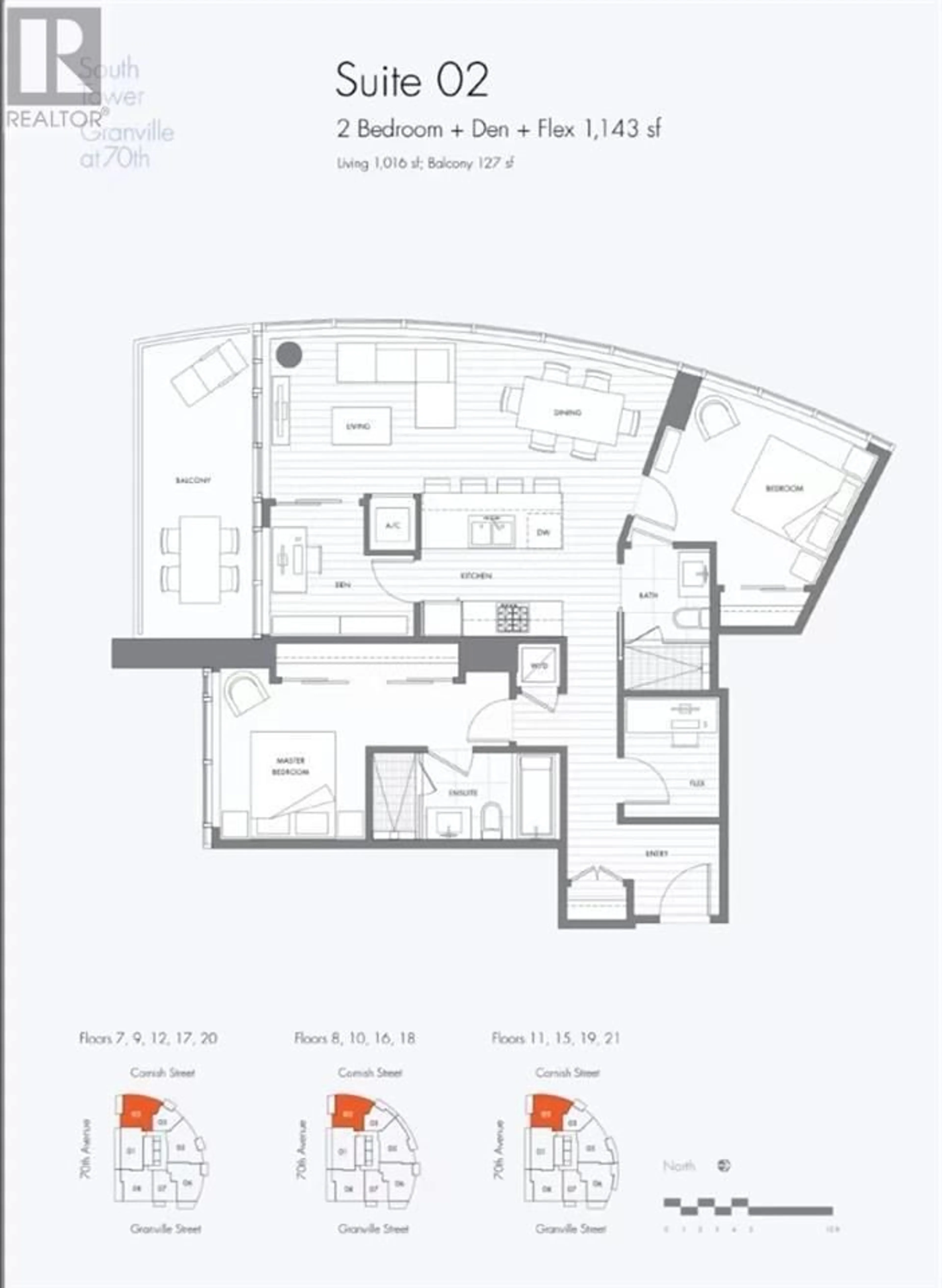 Floor plan for 902 8555 GRANVILLE STREET, Vancouver British Columbia V6P0C3