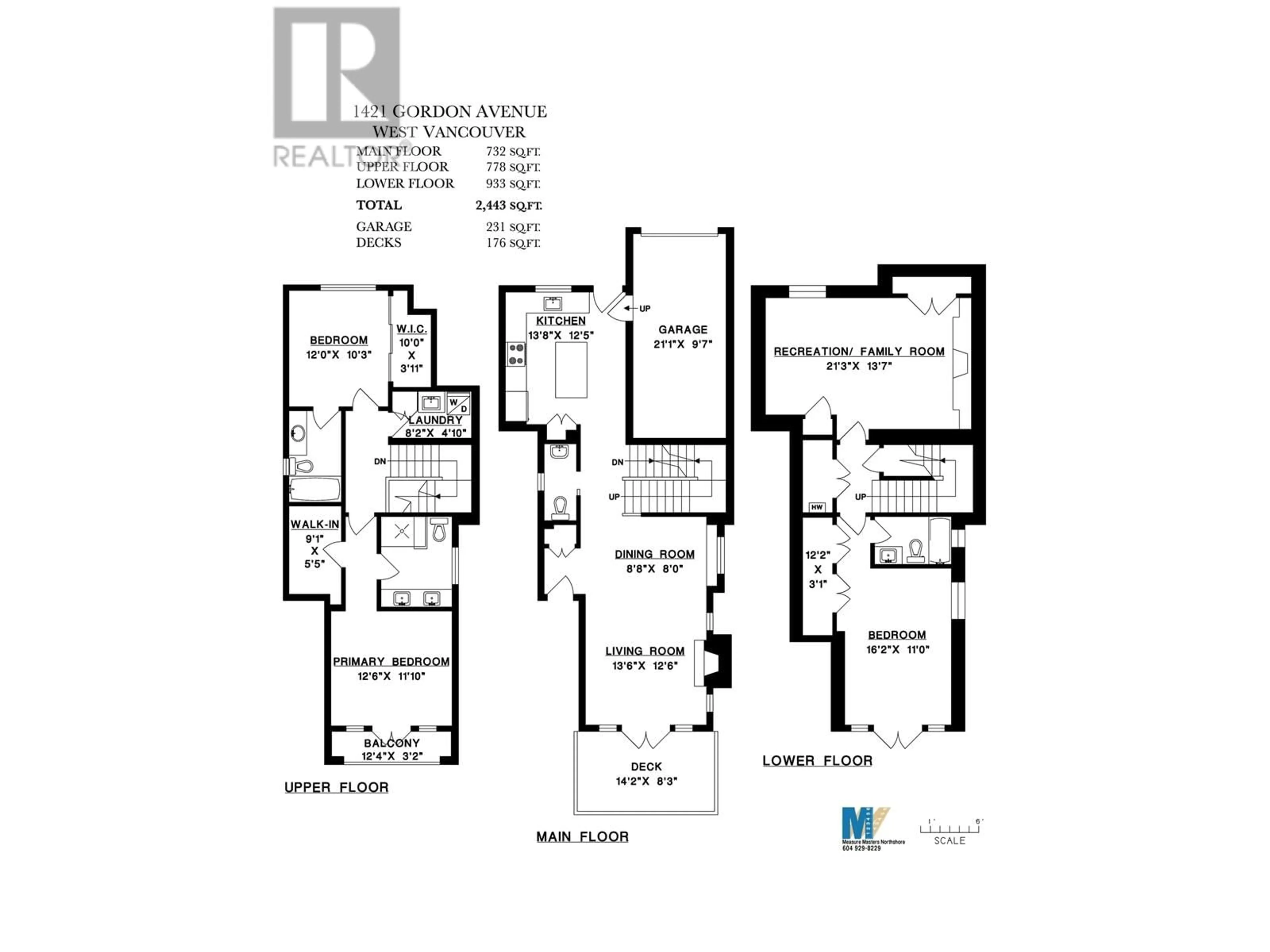 Floor plan for 1421 GORDON AVENUE, West Vancouver British Columbia V7T1R5