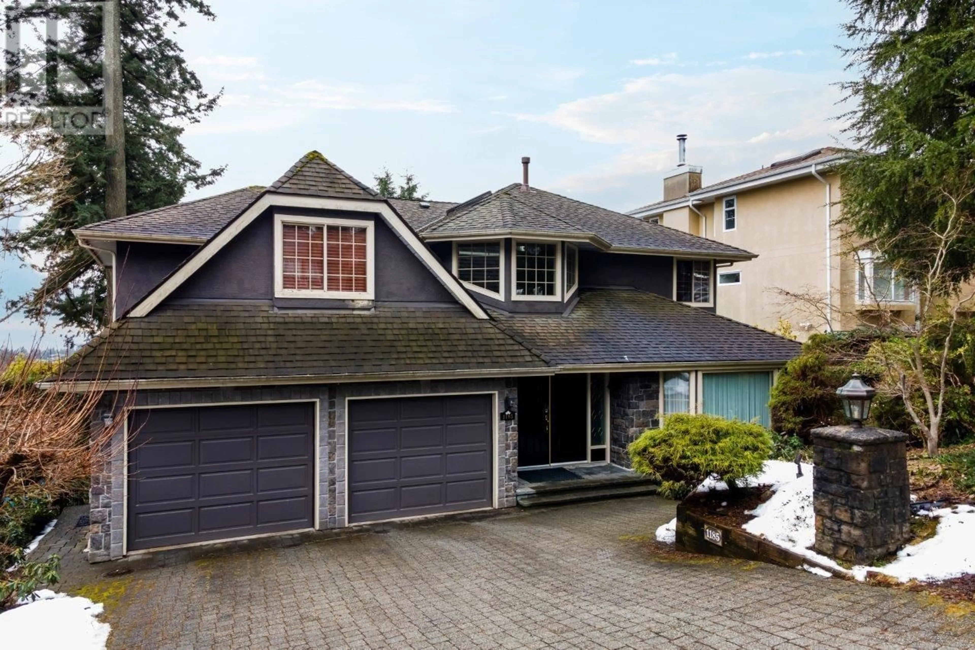 Home with vinyl exterior material, street for 1185 DYCK ROAD, North Vancouver British Columbia V7K3C4