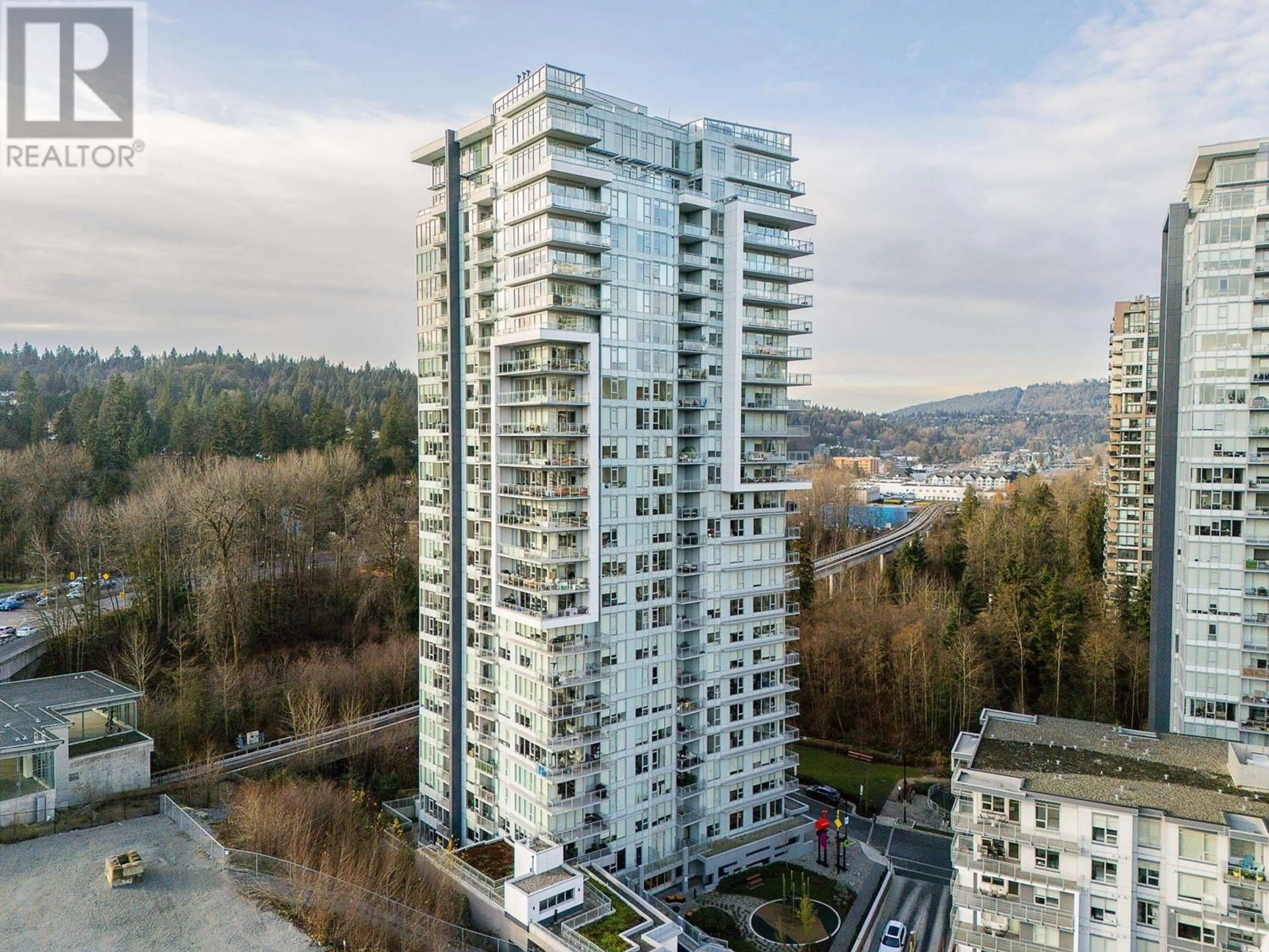 A pic from outside/outdoor area/front of a property/back of a property/a pic from drone, city buildings view from balcony for 604 308 MORRISSEY ROAD, Port Moody British Columbia V3H0M2