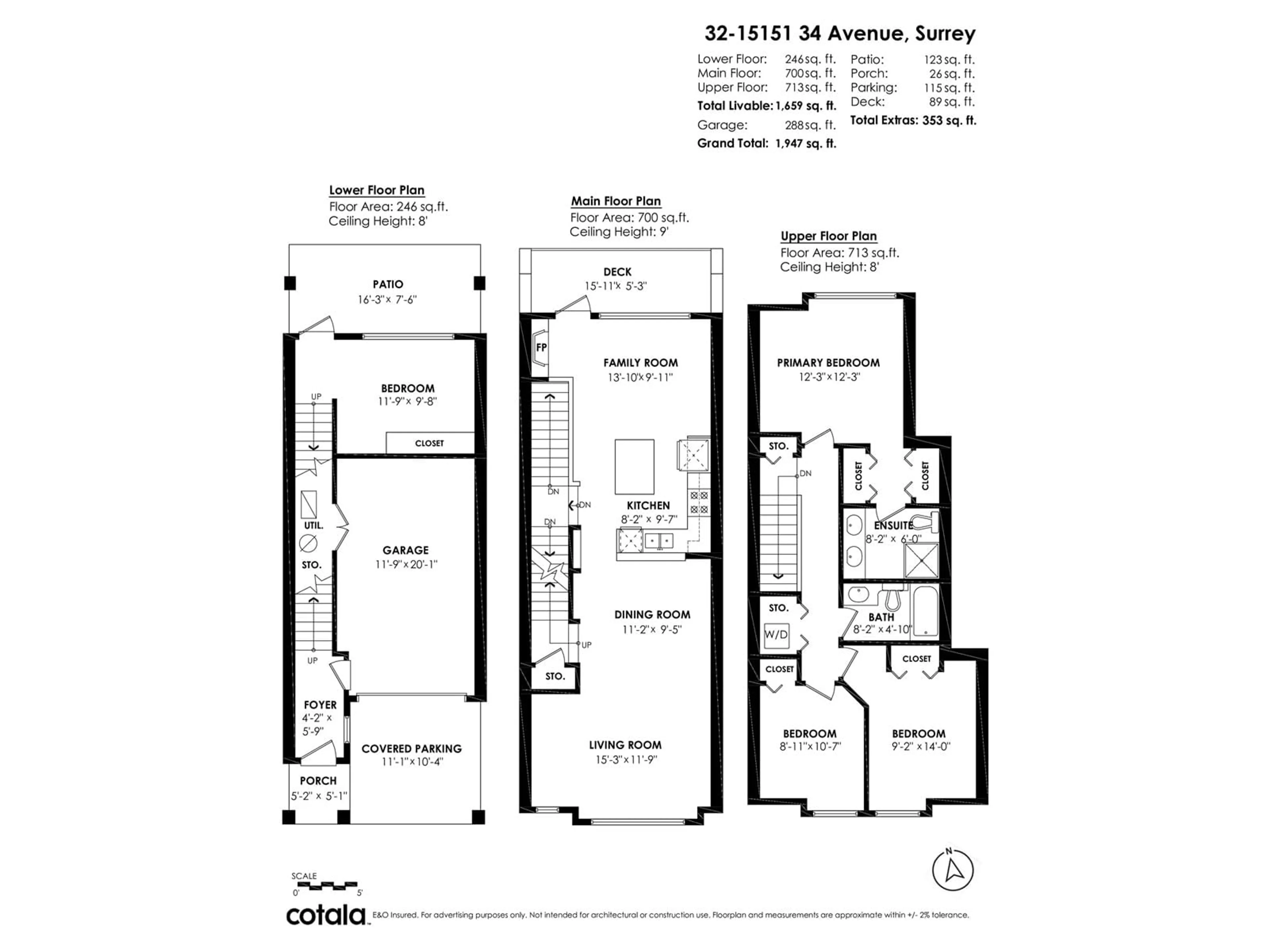 Floor plan for 32 15151 34 AVENUE, Surrey British Columbia V3Z4P5