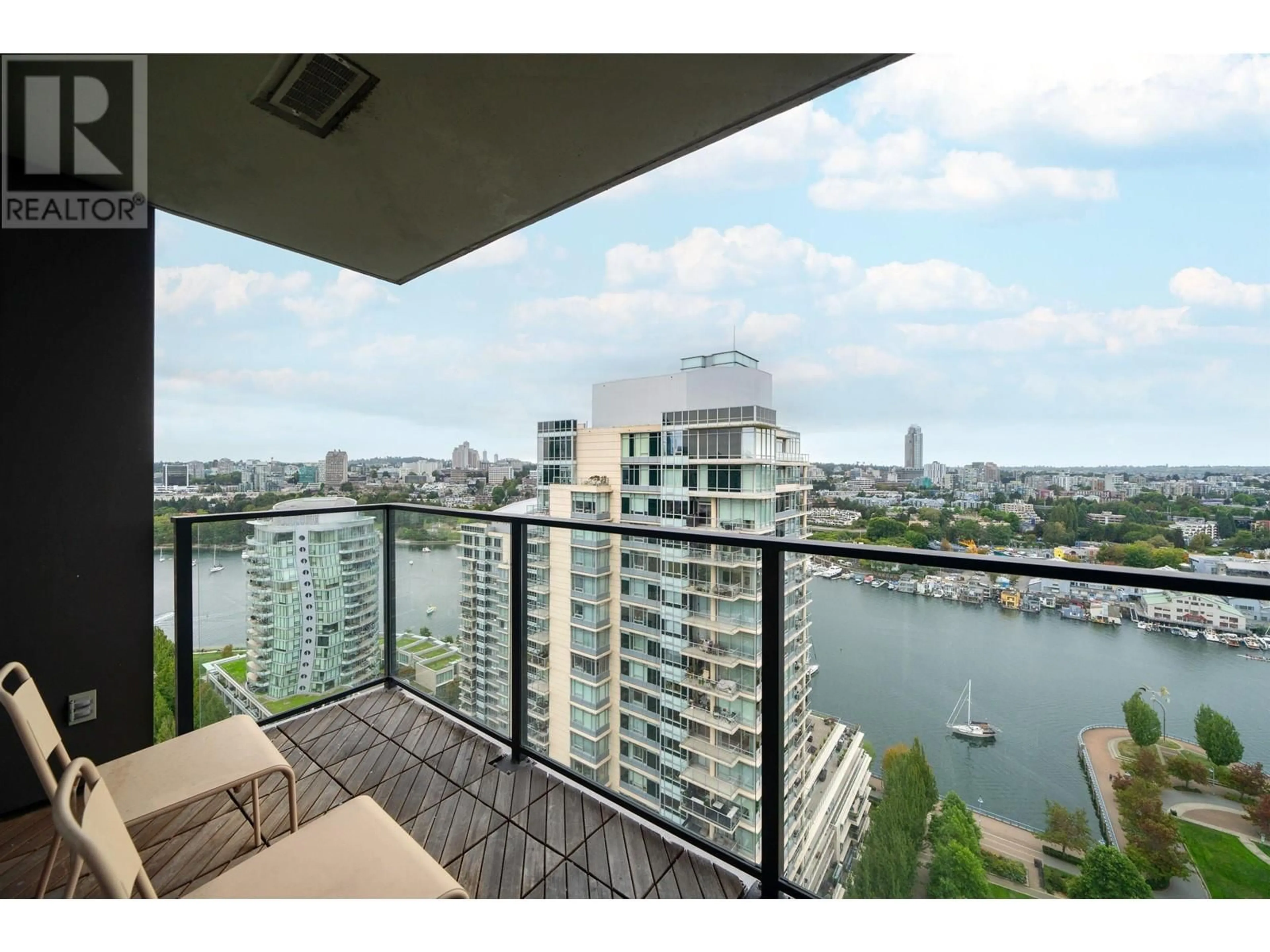 Balcony in the apartment, water/lake/river/ocean view for 2802 455 BEACH CRESCENT, Vancouver British Columbia V6Z3E5