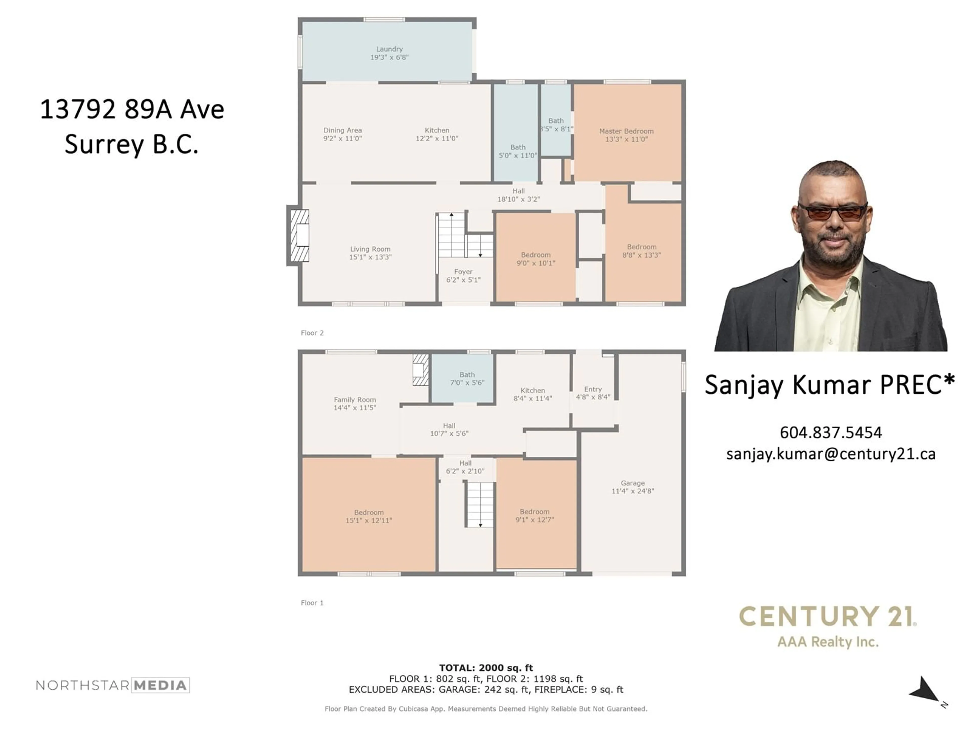Floor plan for 13792 89A, Surrey British Columbia V3V6K9