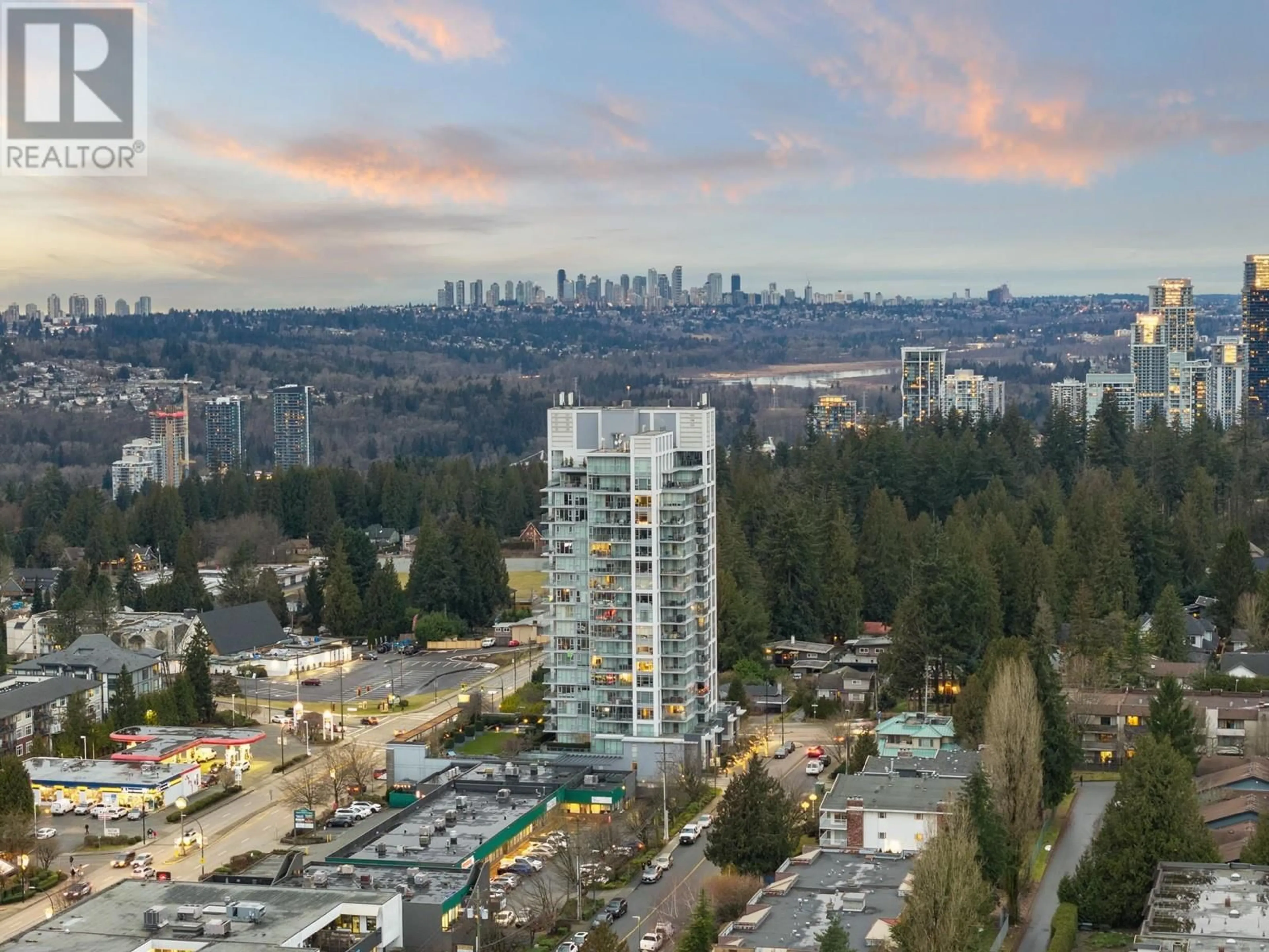 A pic from outside/outdoor area/front of a property/back of a property/a pic from drone, city buildings view from balcony for 1106 958 RIDGEWAY AVENUE, Coquitlam British Columbia V3K0C5