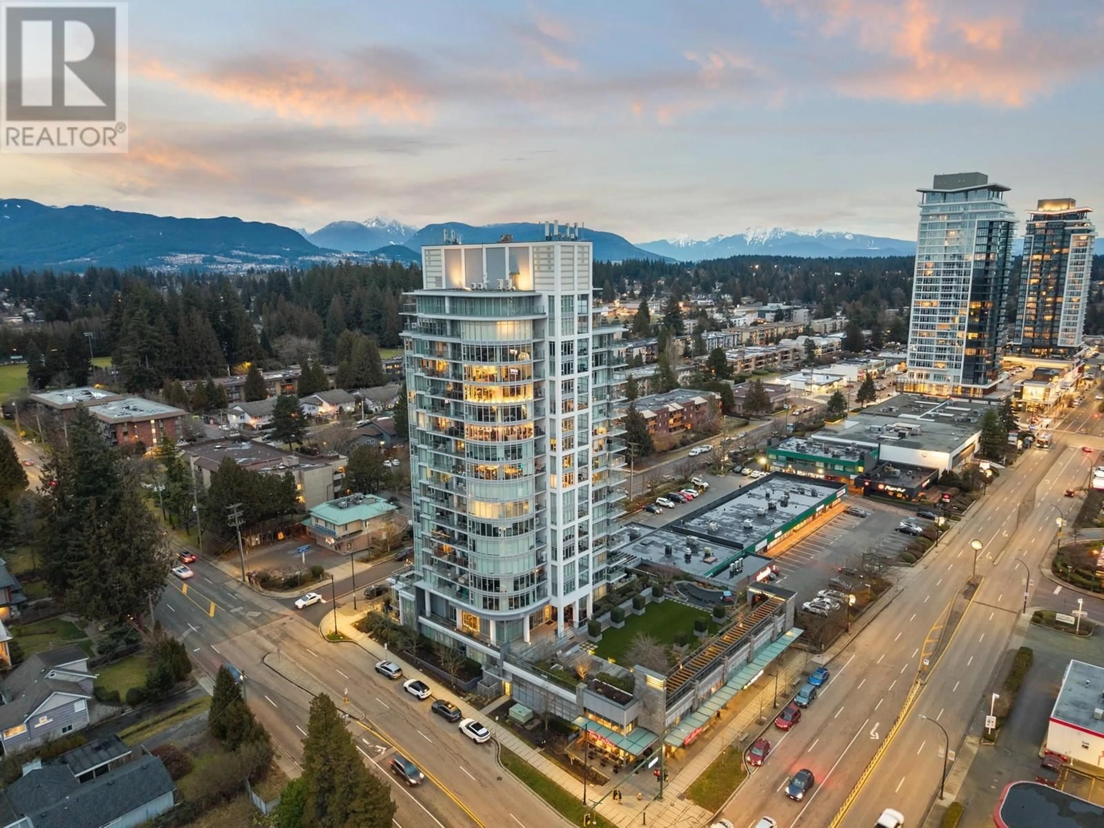 A pic from outside/outdoor area/front of a property/back of a property/a pic from drone, city buildings view from balcony for 1106 958 RIDGEWAY AVENUE, Coquitlam British Columbia V3K0C5