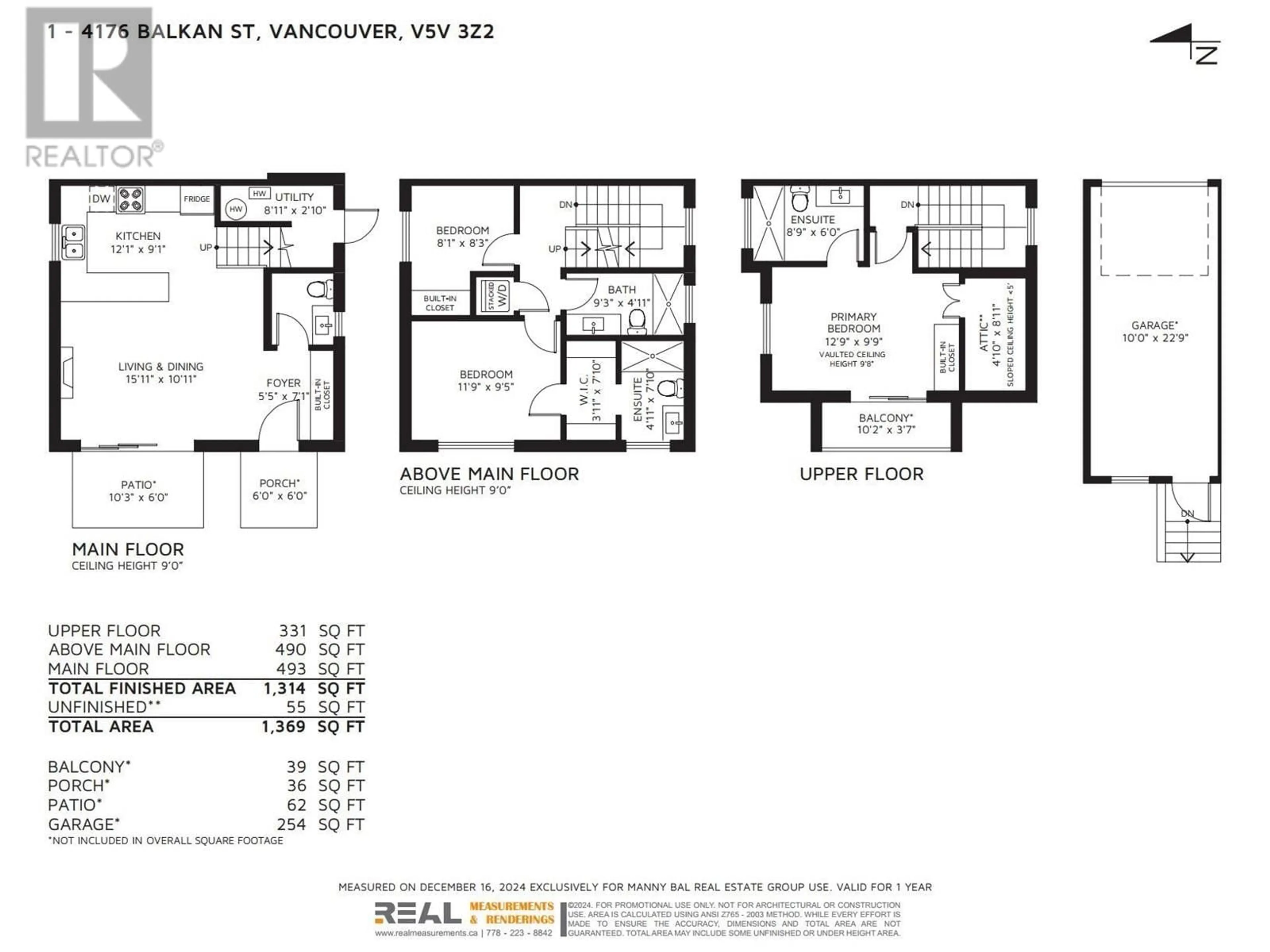 Floor plan for 1 4176 BALKAN STREET, Vancouver British Columbia V5V3Z2