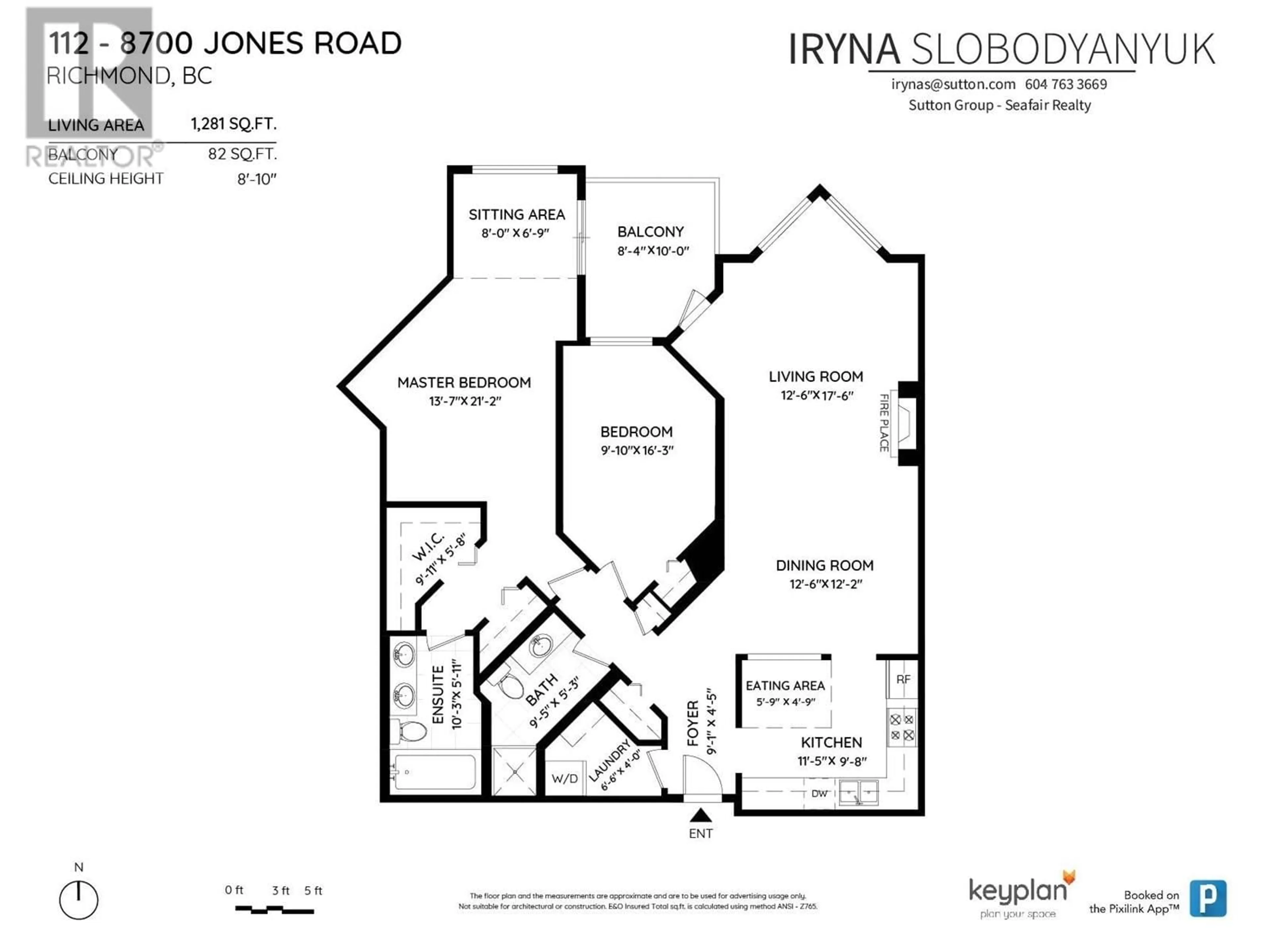 Floor plan for 112 - 8700 JONES ROAD, Richmond British Columbia V6Y3X7