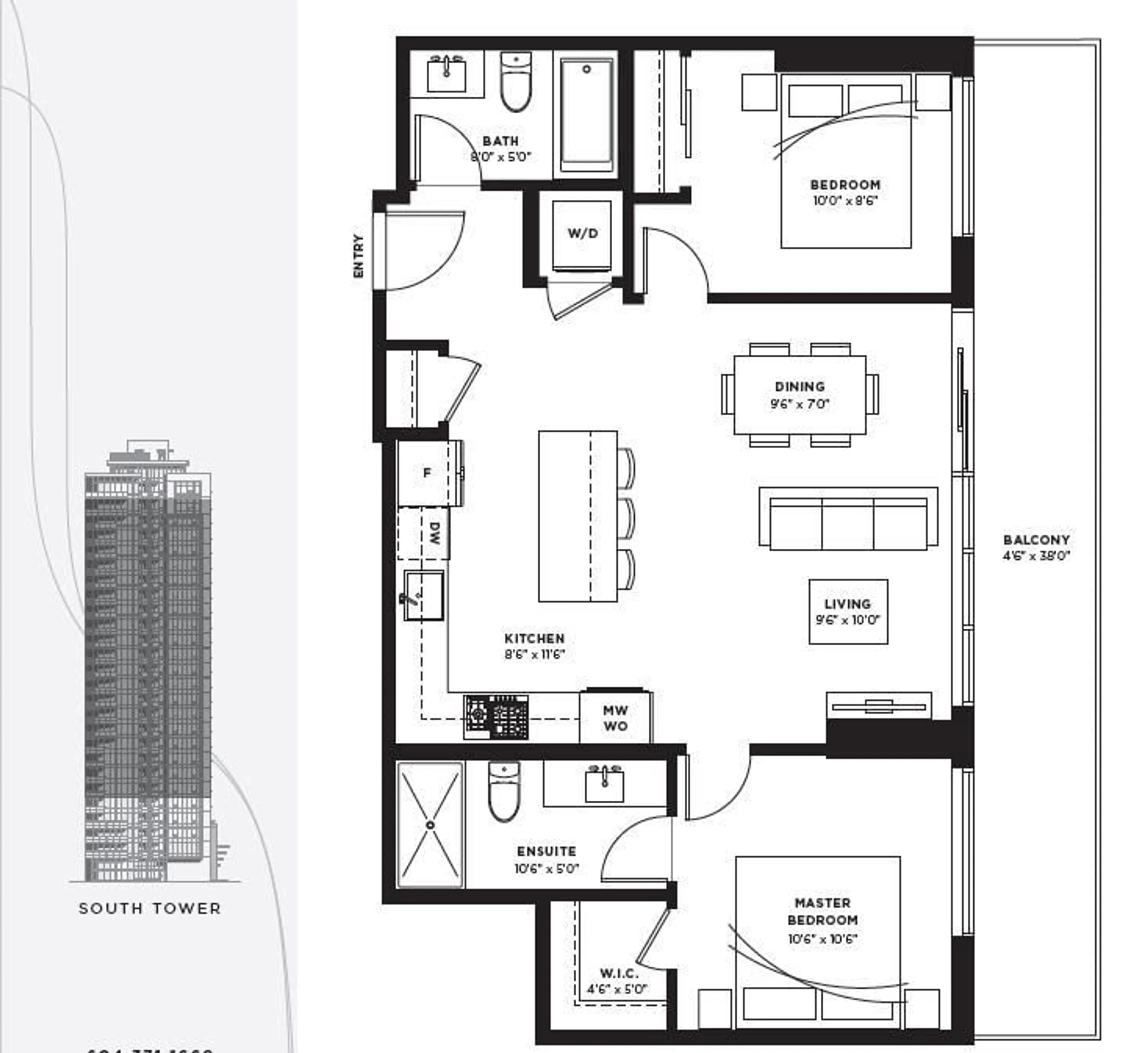 Floor plan for 1008 20065 85 AVENUE, Langley British Columbia V2Y3Y4