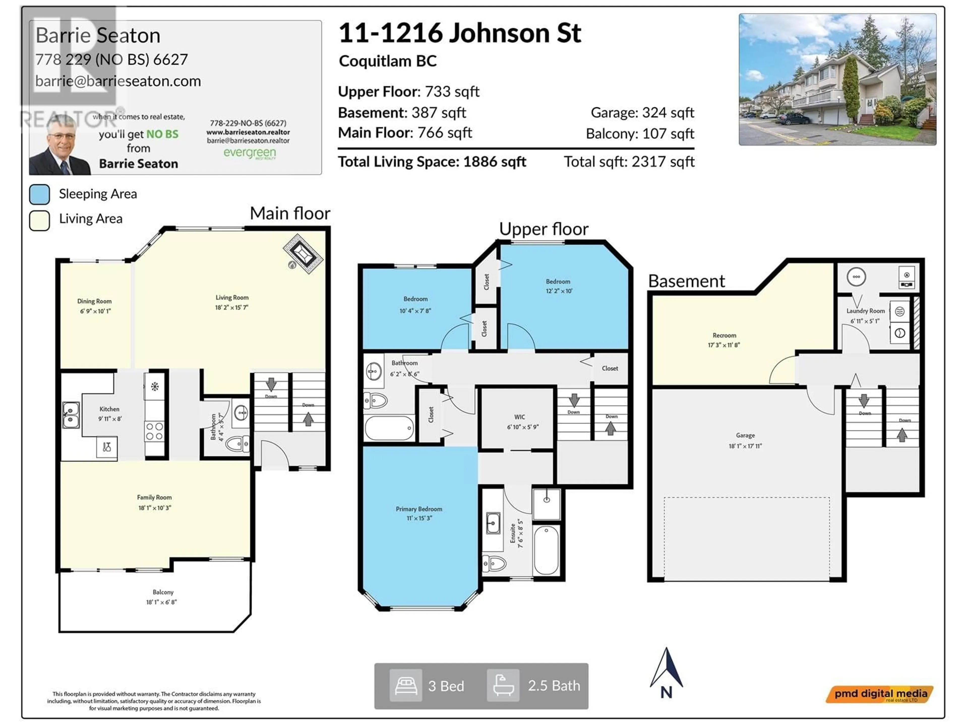 Floor plan for 11 1216 JOHNSON STREET, Coquitlam British Columbia V3B4T2