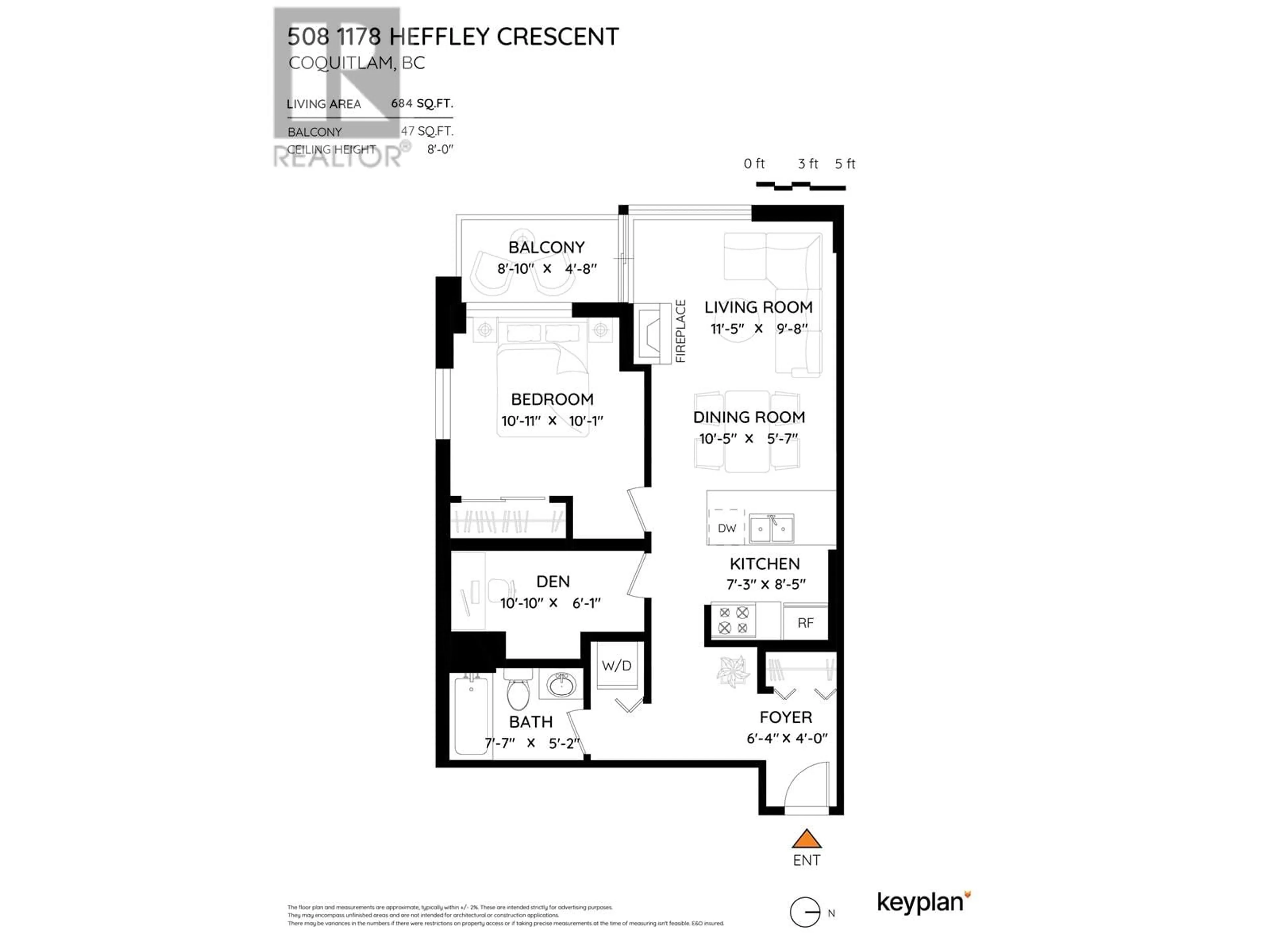 Floor plan for 508 1178 HEFFLEY CRESCENT, Coquitlam British Columbia V3B0A7