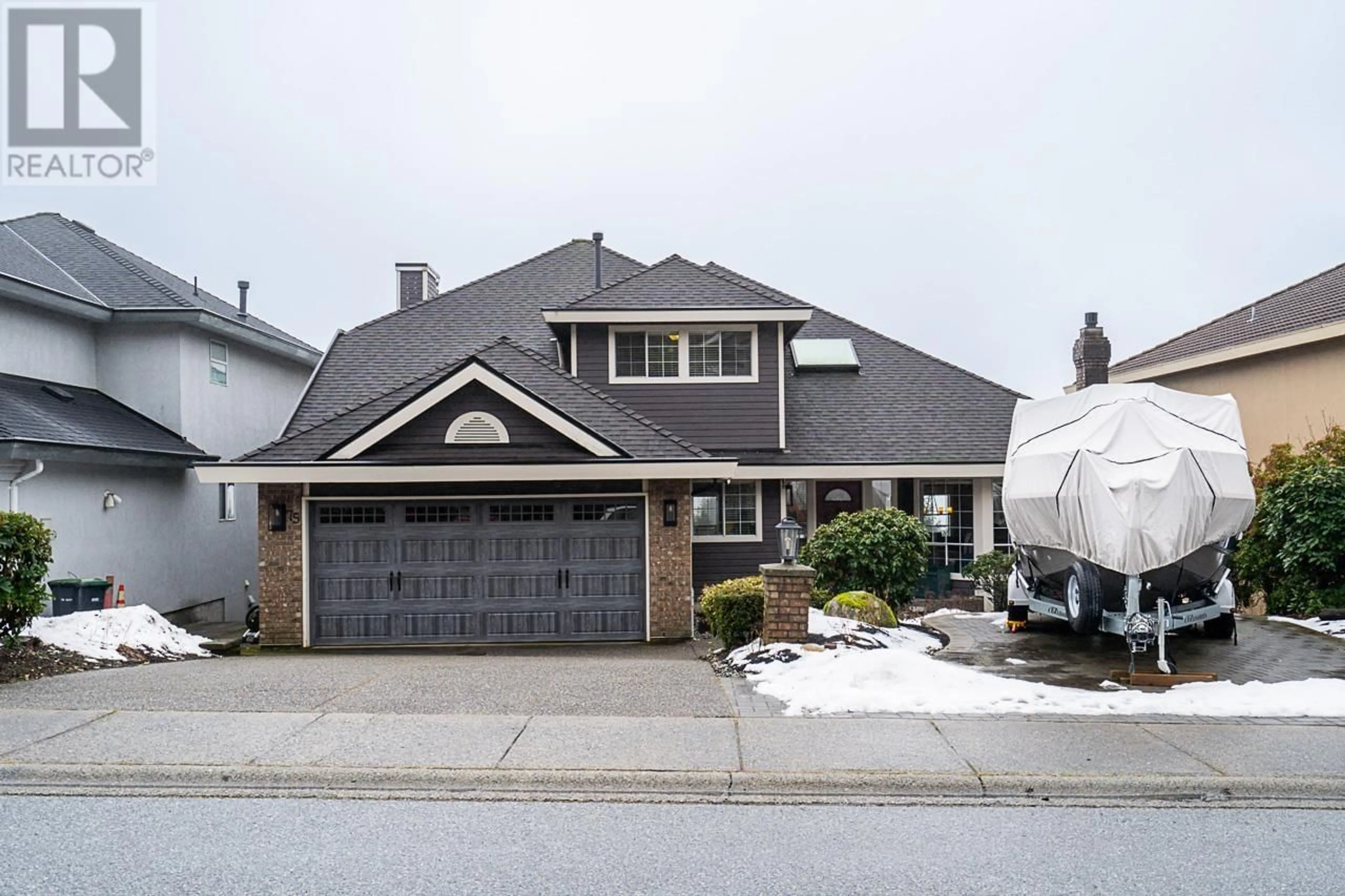 Home with vinyl exterior material, street for 75 TIMBERCREST DRIVE, Port Moody British Columbia V3H4T1