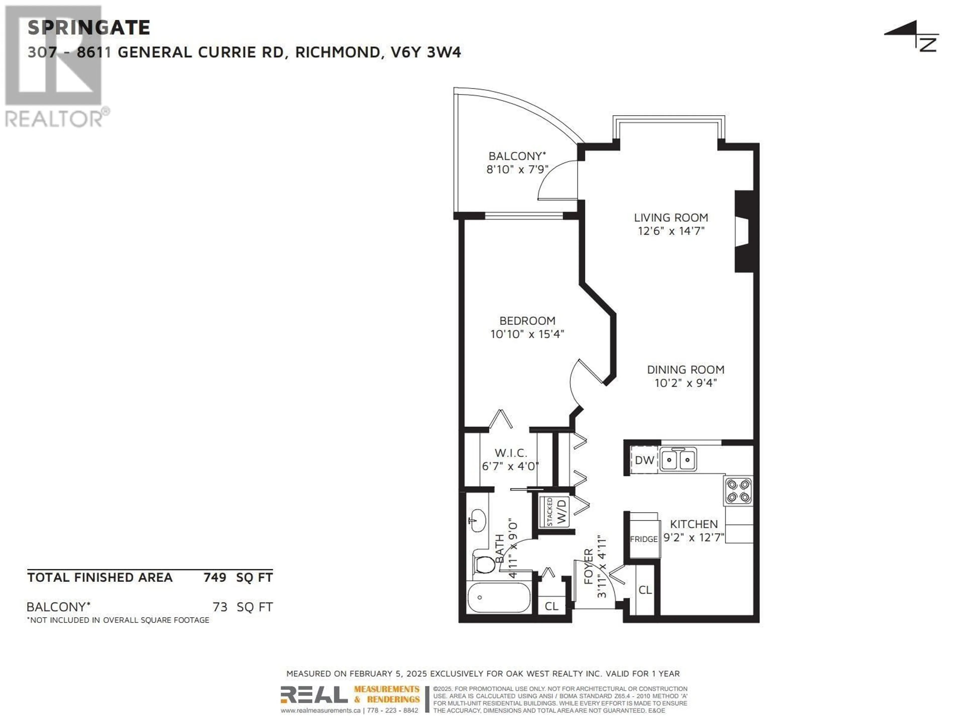 Floor plan for 307 8611 GENERAL CURRIE ROAD, Richmond British Columbia V6Y3W4