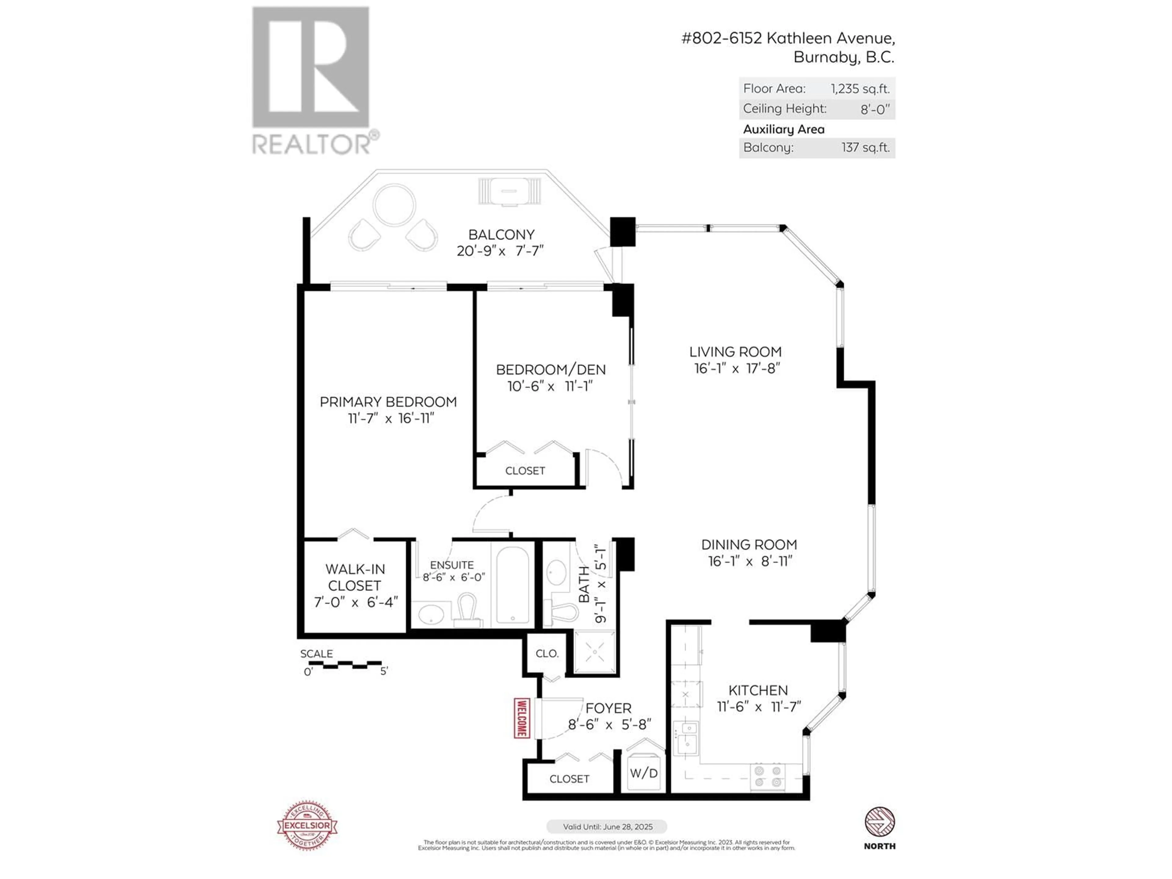 Floor plan for 802 6152 KATHLEEN AVENUE, Burnaby British Columbia V5H4K8