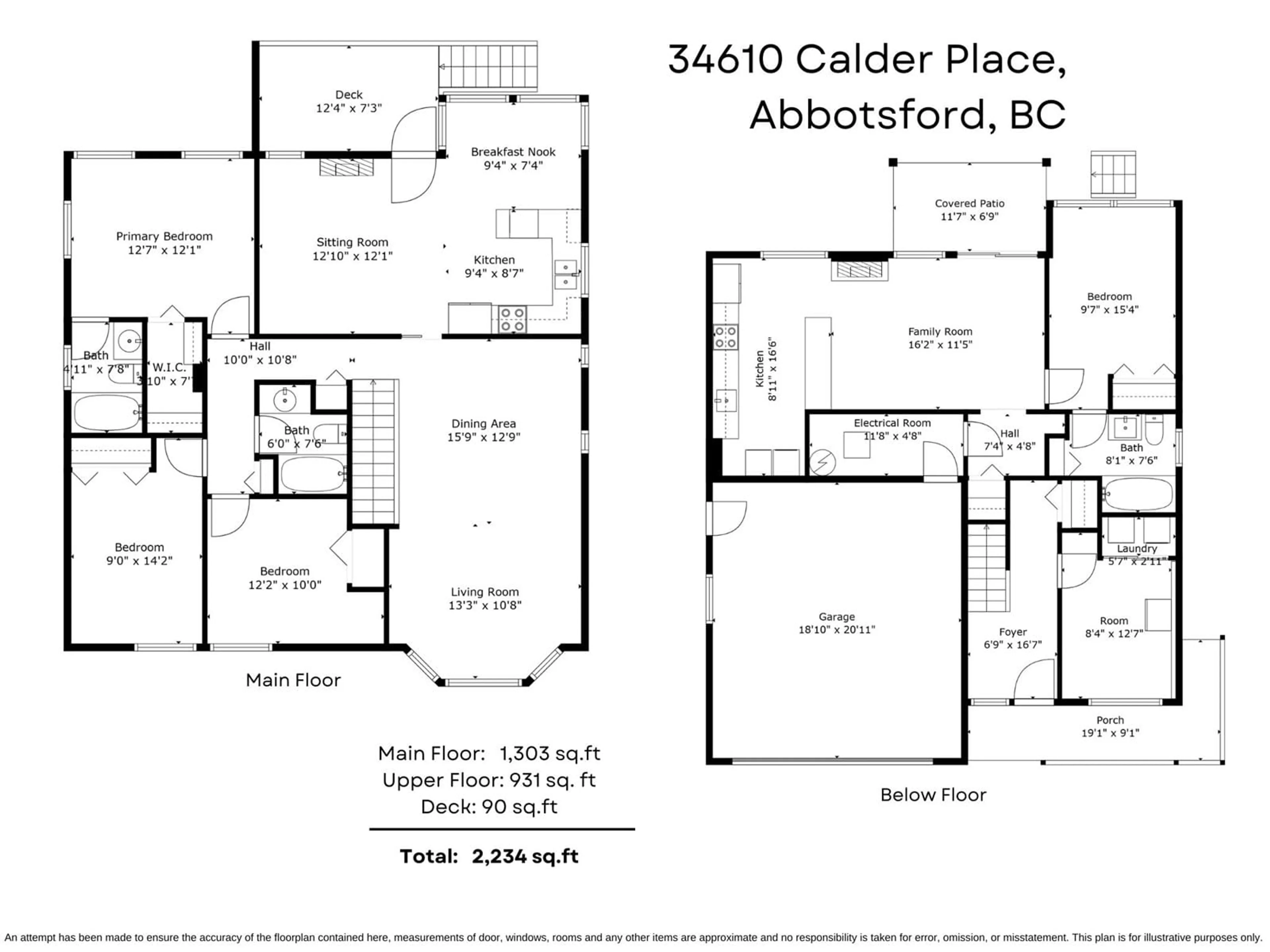 Floor plan for 34610 CALDER PLACE, Abbotsford British Columbia V2S7J1