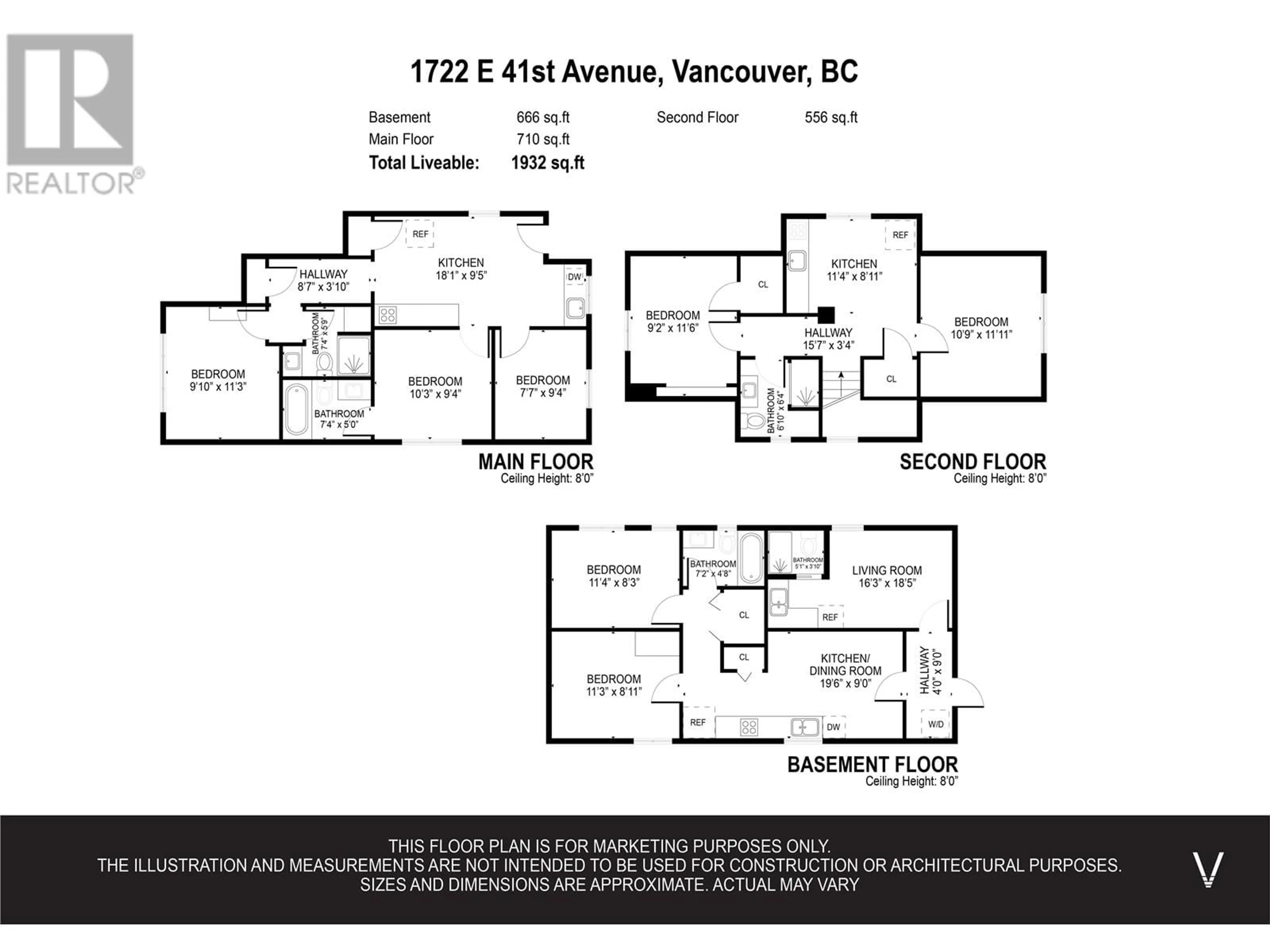 Floor plan for 1722 E 41ST AVENUE, Vancouver British Columbia V5P1K6