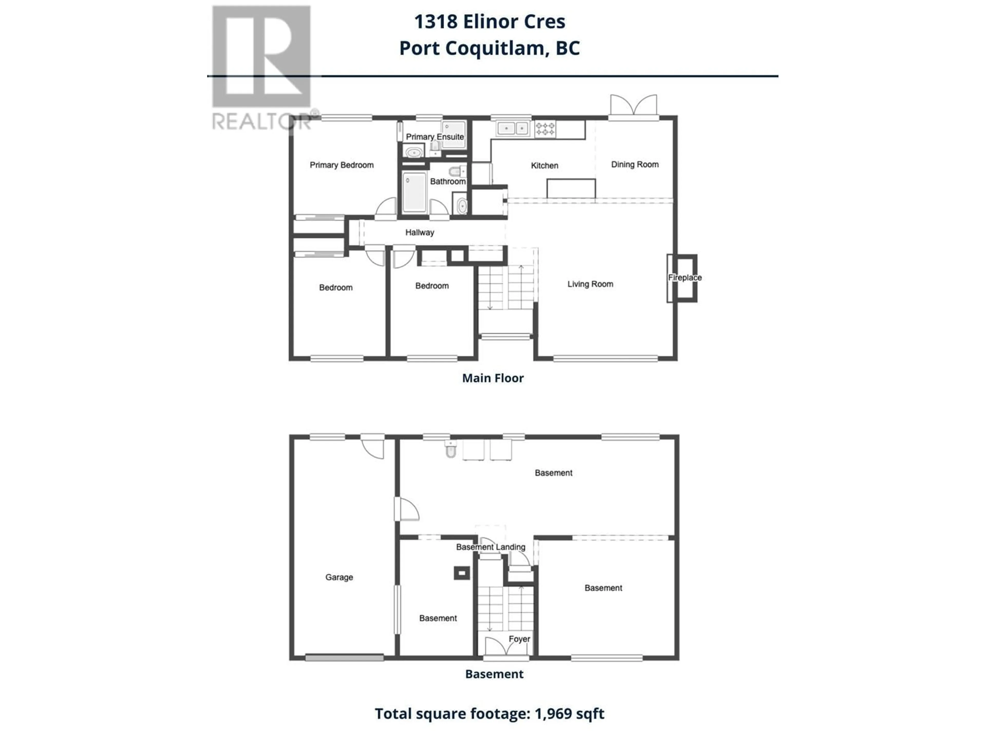 Floor plan for 1318 ELINOR CRESCENT, Port Coquitlam British Columbia V3C2Y4