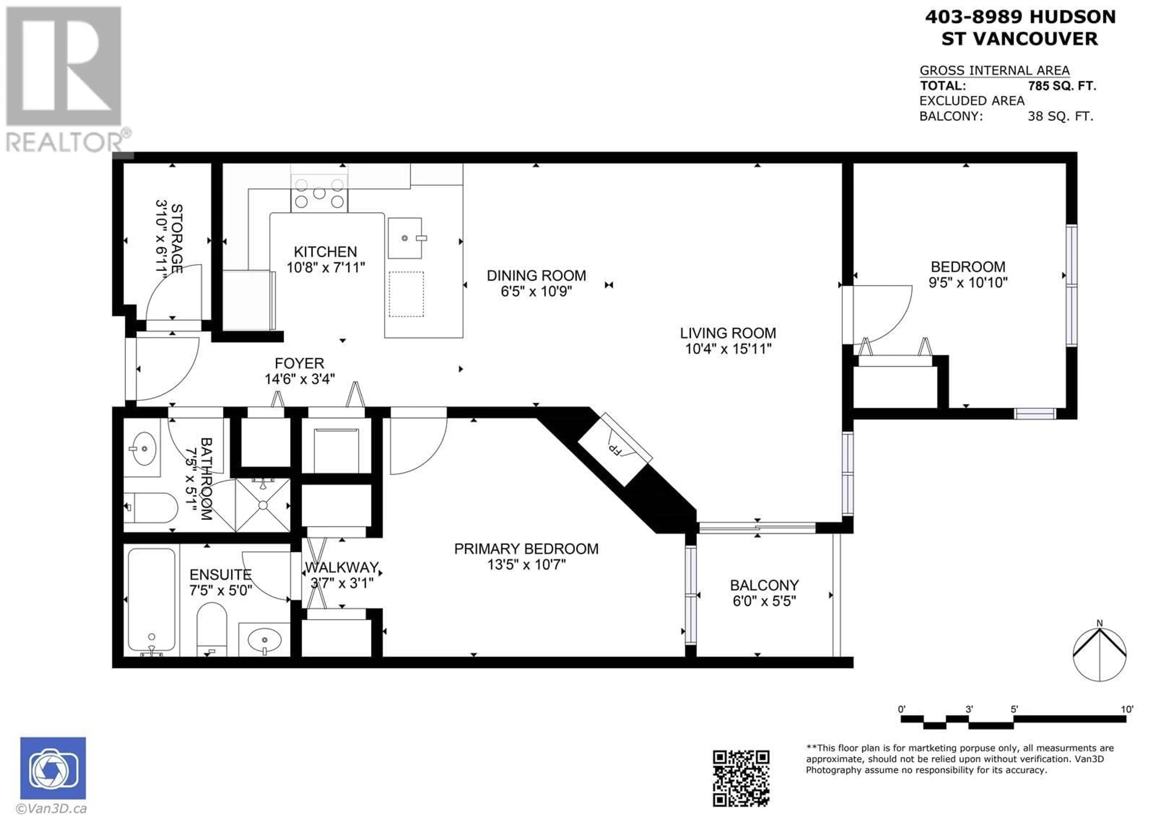 Floor plan for 403 8989 HUDSON STREET, Vancouver British Columbia V6P6Y1